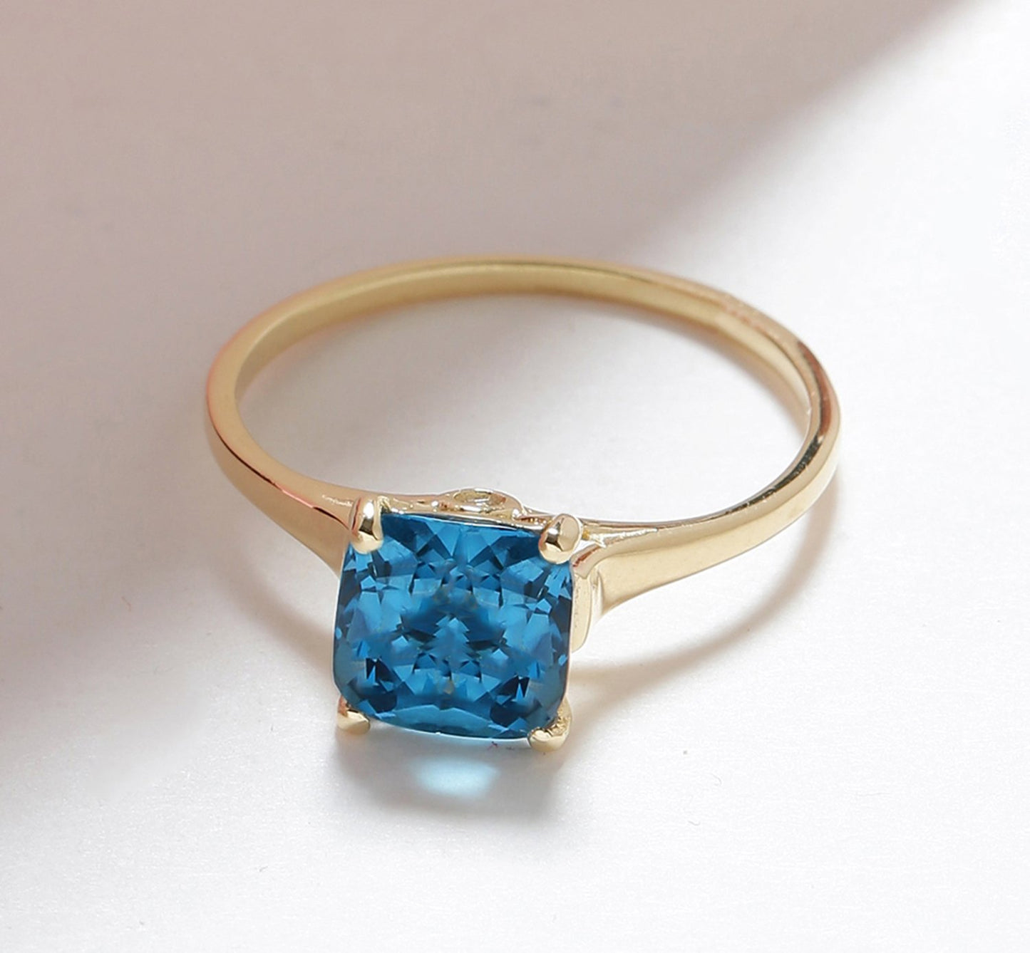 Tiramisu 1.81 Ct London Blue Topaz Solid 10k Yellow Gold Ring Jewelry tiramisu