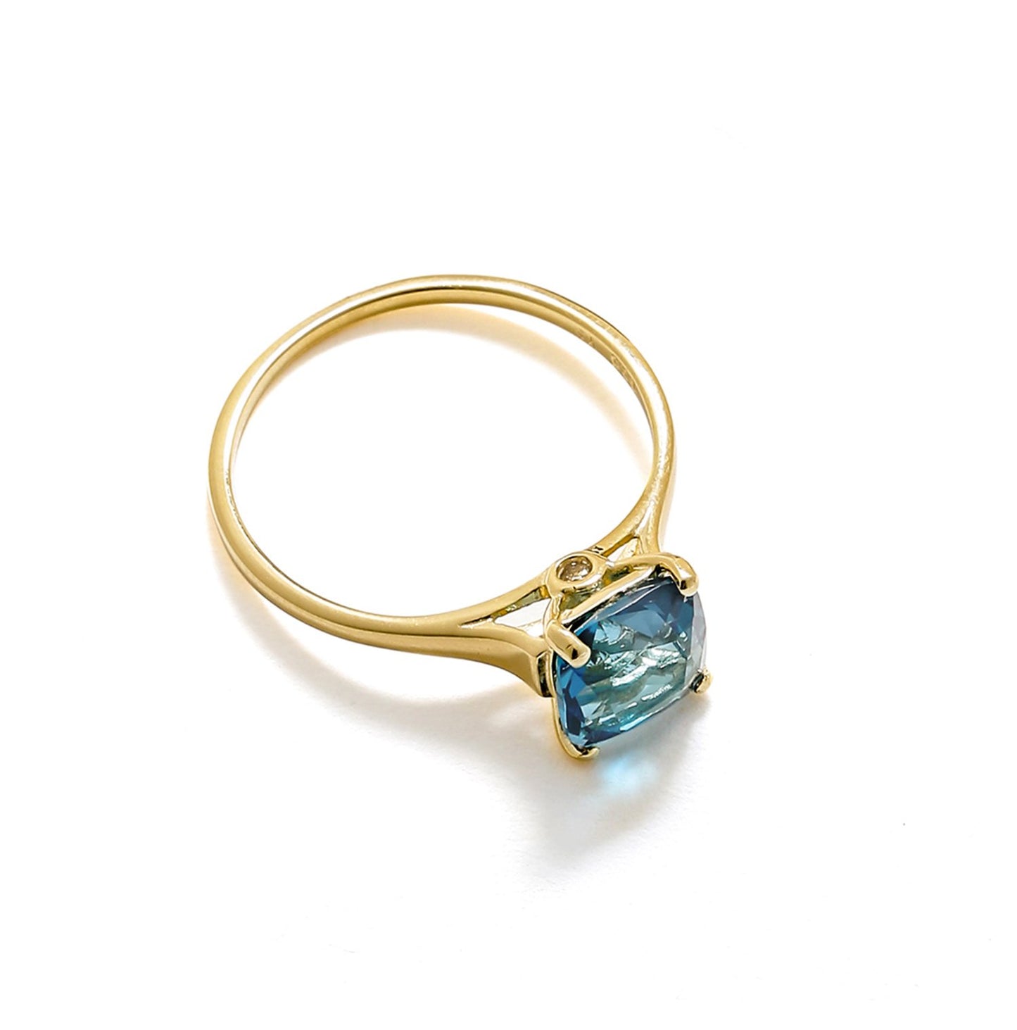 Tiramisu 1.81 Ct London Blue Topaz Solid 10k Yellow Gold Ring Jewelry tiramisu