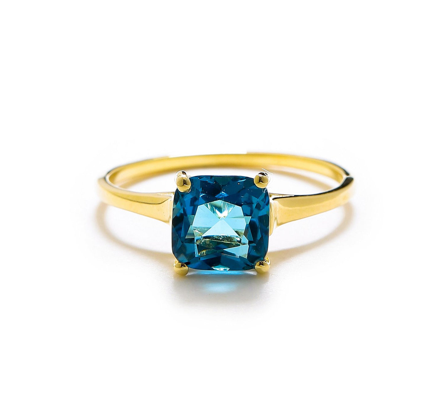 Tiramisu 1.81 Ct London Blue Topaz Solid 10k Yellow Gold Ring Jewelry tiramisu