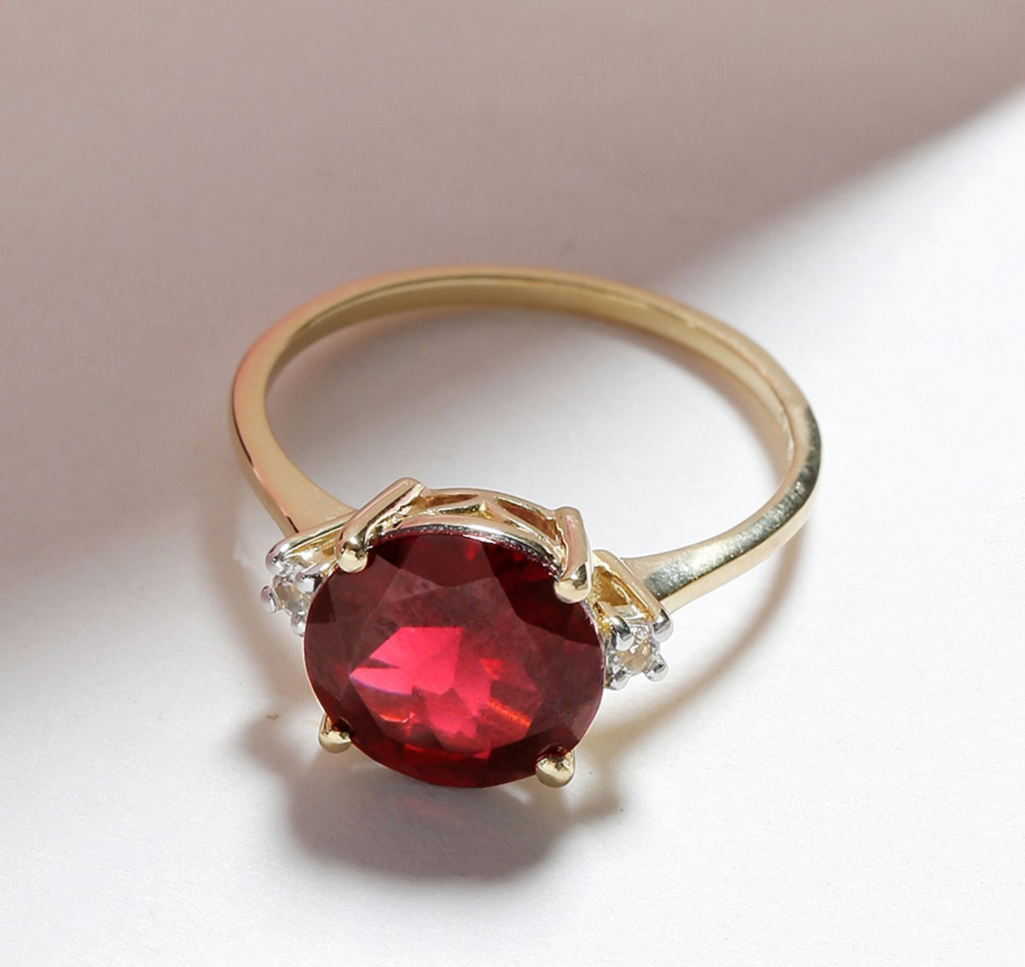 Tiramisu 3.85 Ct Garnet Solid 10k Yellow Gold Ring Jewelry tiramisu