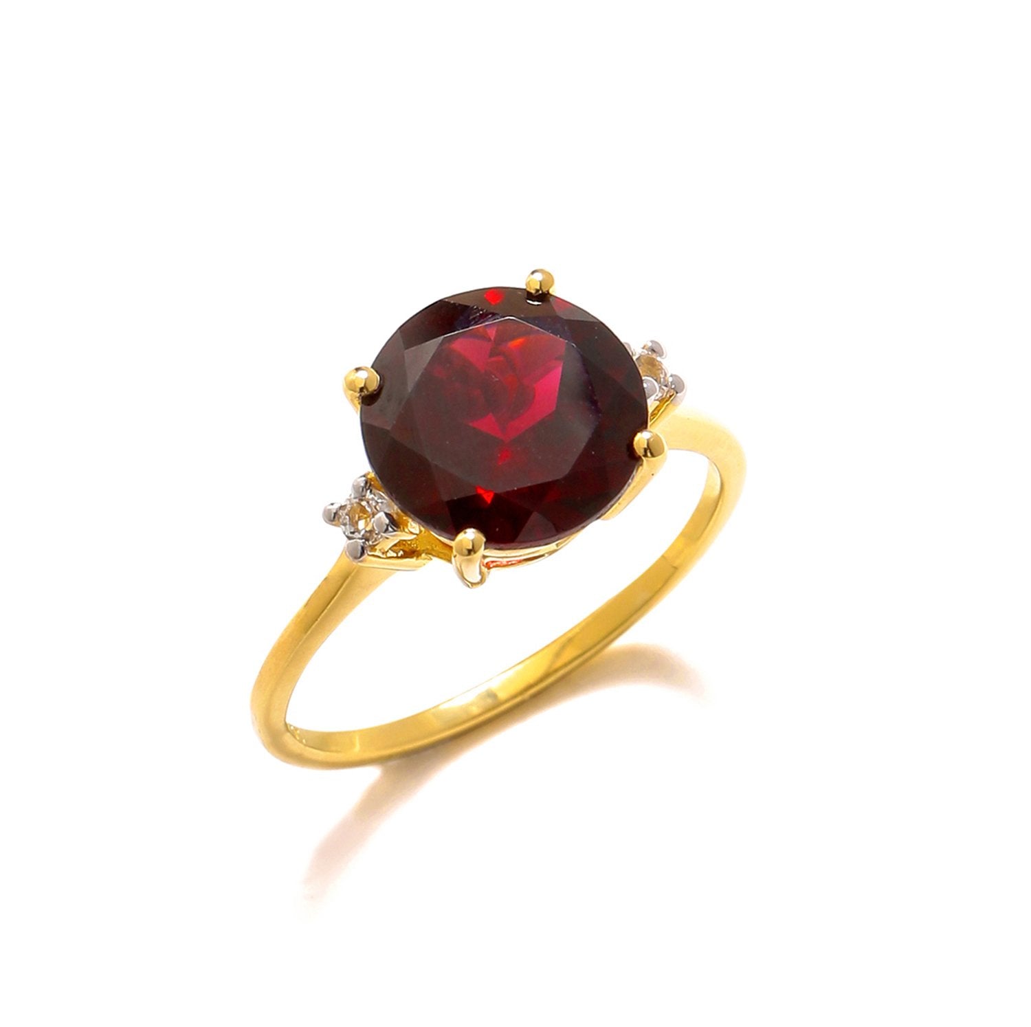 Tiramisu 3.85 Ct Garnet Solid 10k Yellow Gold Ring Jewelry tiramisu