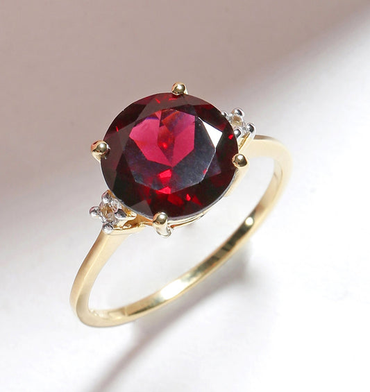Tiramisu 3.85 Ct Garnet Solid 10k Yellow Gold Ring Jewelry tiramisu