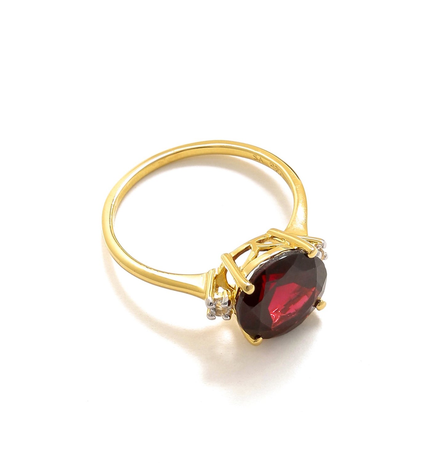Tiramisu 3.85 Ct Garnet Solid 10k Yellow Gold Ring Jewelry tiramisu