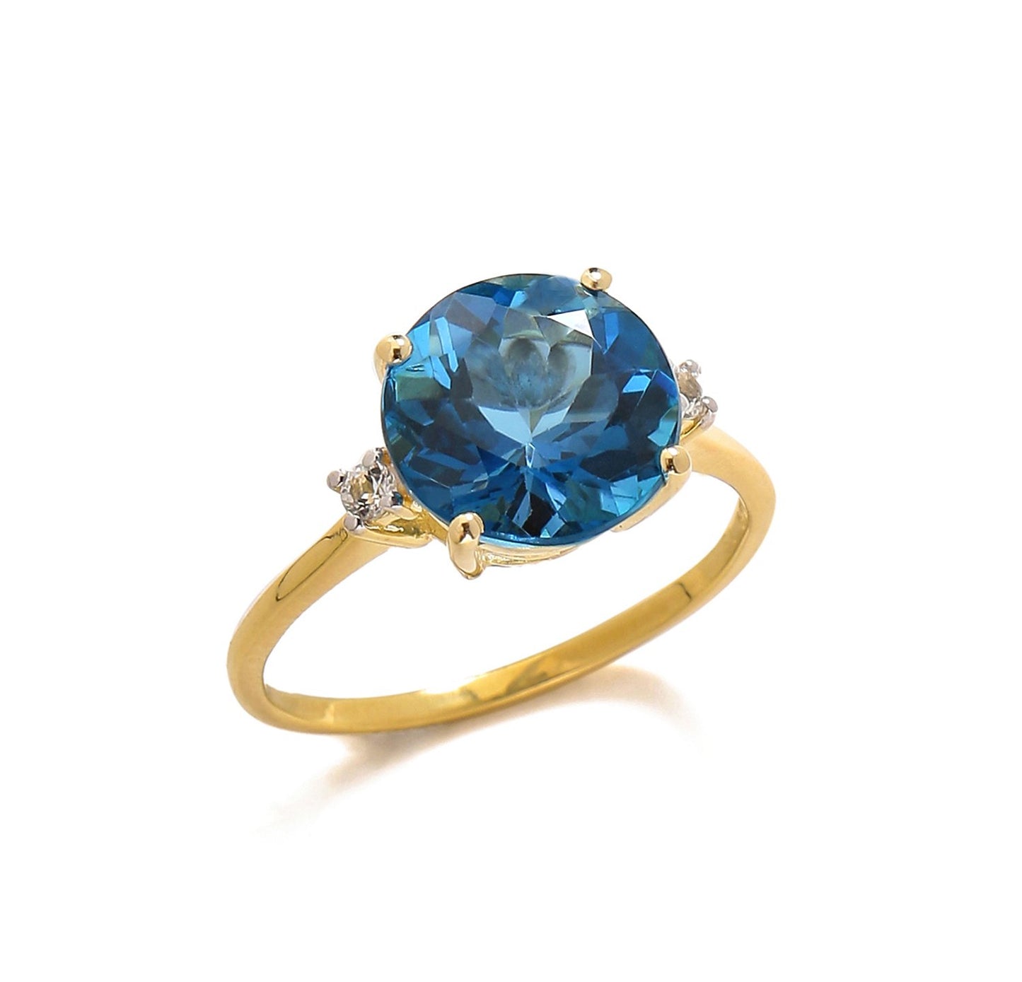 Tiramisu 3.90 Ct London Blue Topaz Solid 10k Yellow Gold Ring Jewelry tiramisu