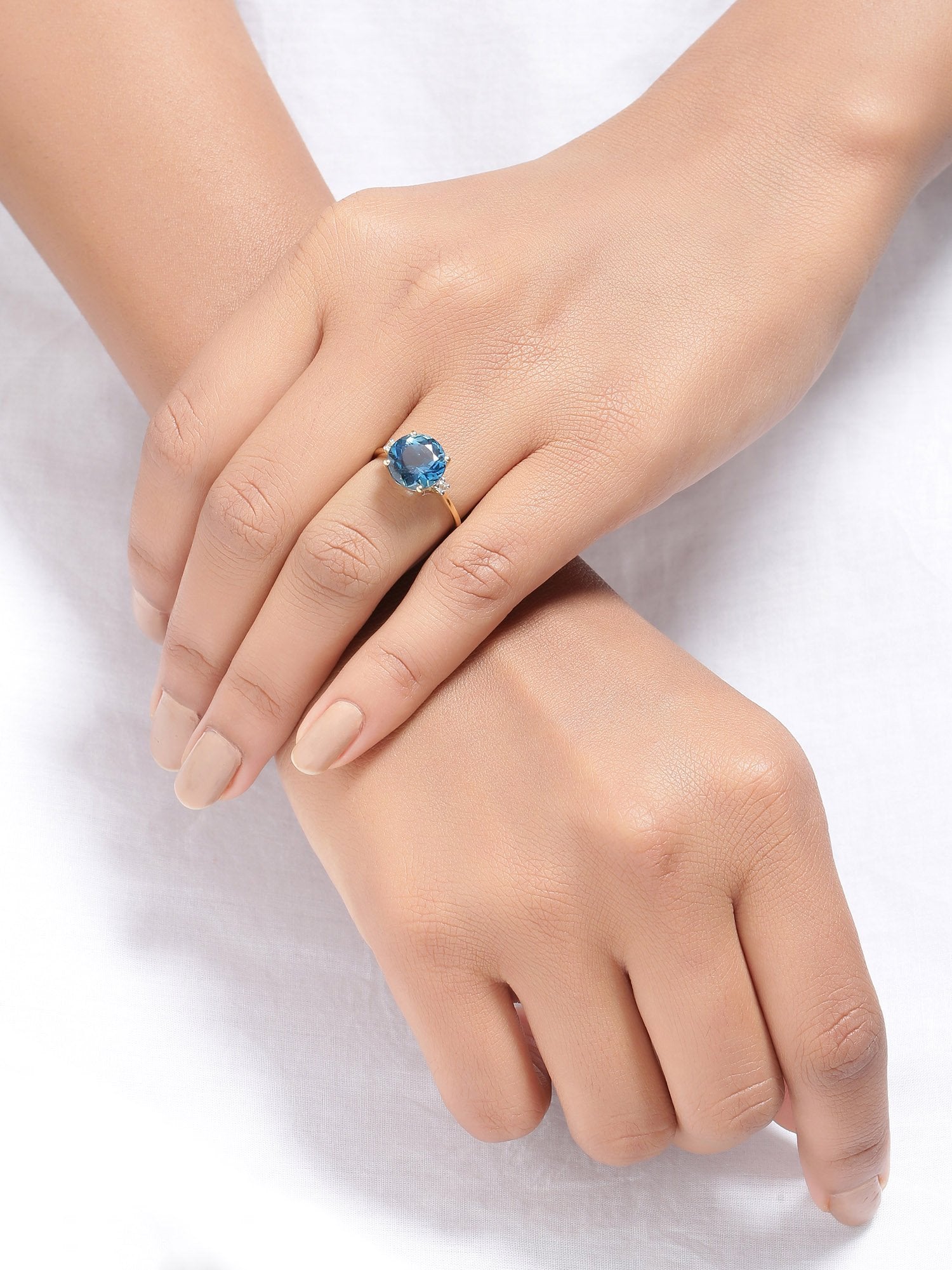 Tiramisu 3.90 Ct London Blue Topaz Solid 10k Yellow Gold Ring Jewelry tiramisu