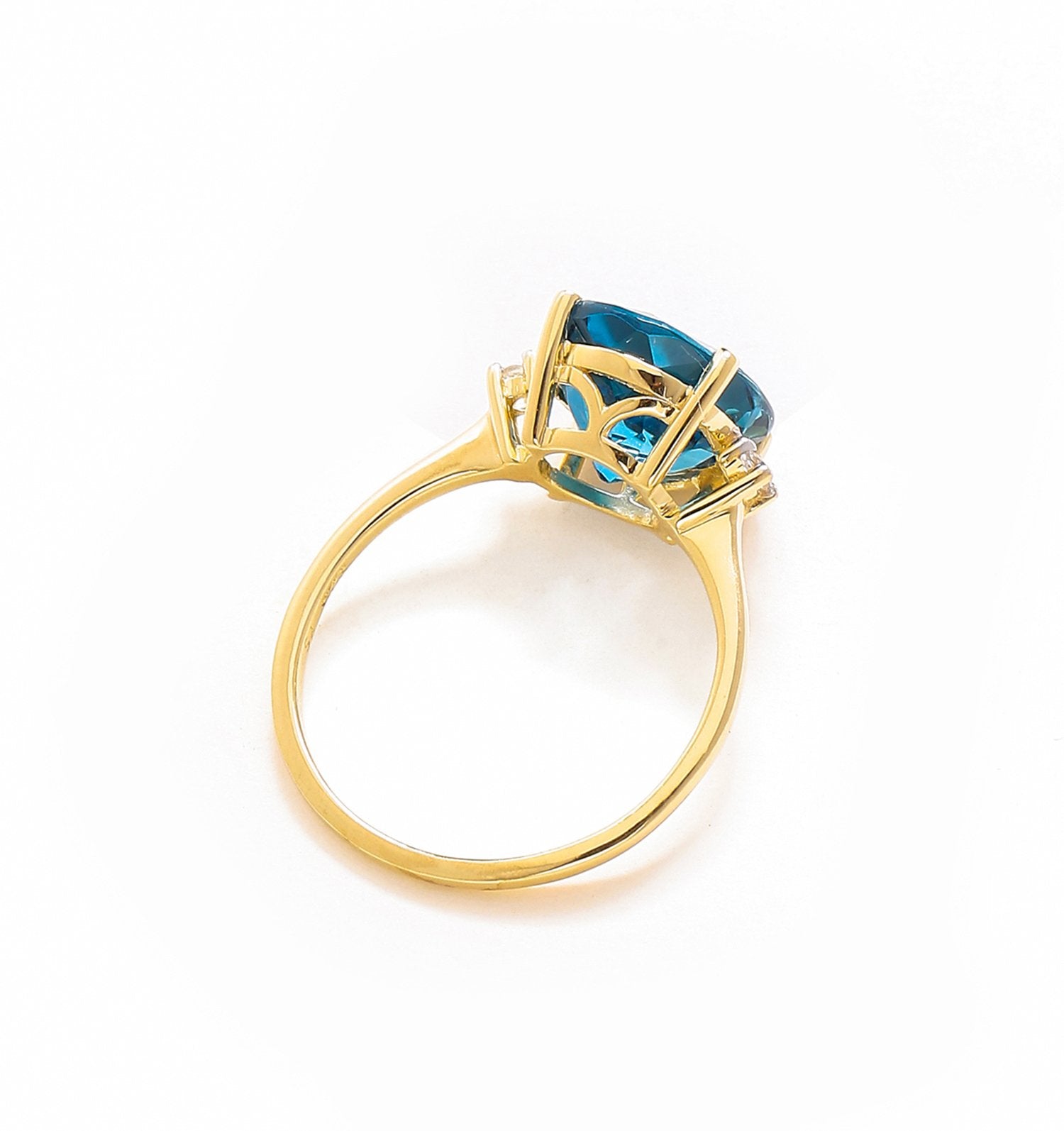 Tiramisu 3.90 Ct London Blue Topaz Solid 10k Yellow Gold Ring Jewelry tiramisu