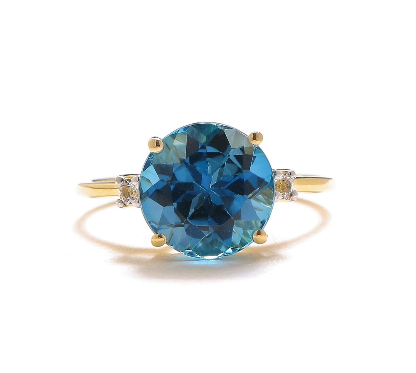 Tiramisu 3.90 Ct London Blue Topaz Solid 10k Yellow Gold Ring Jewelry tiramisu