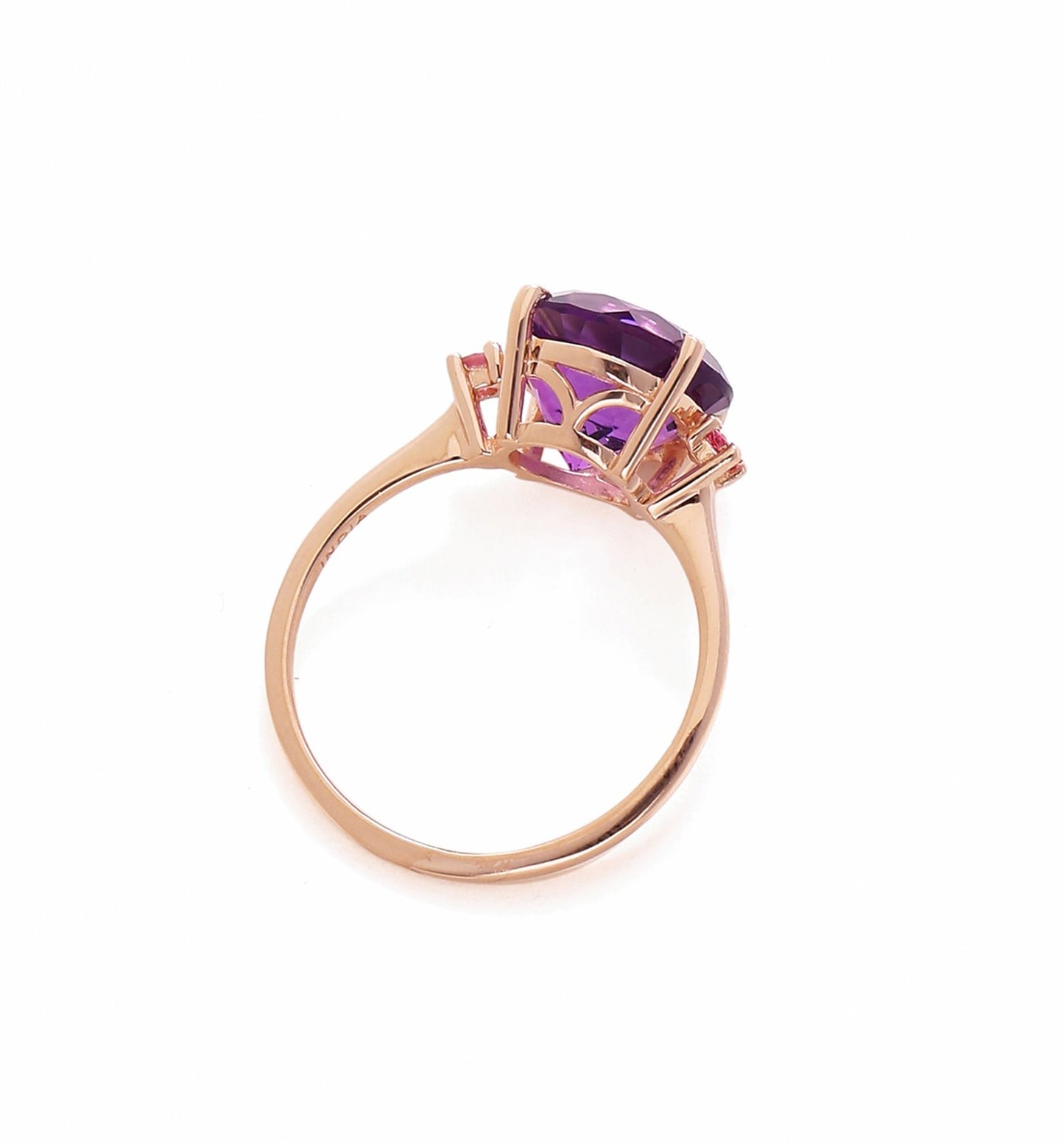 Tiramisu 3.10 Ct Amethyst Pink Tourmaline Solid 14k Rose Gold Ring Jewelry tiramisu