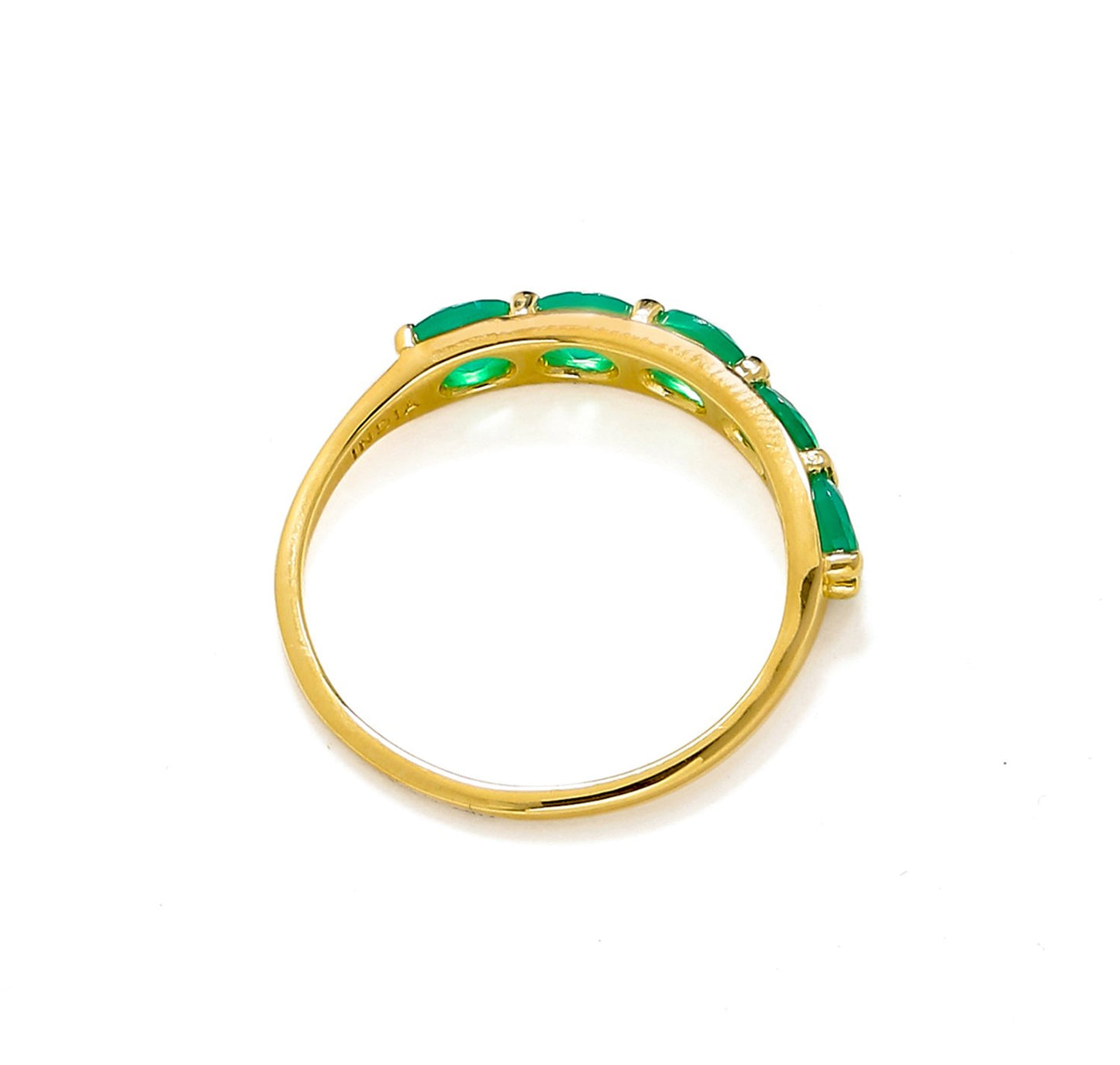 Tiramisu 0.80 ct Green Onyx Solid 10k Gold Eternity Band Ring tiramisu