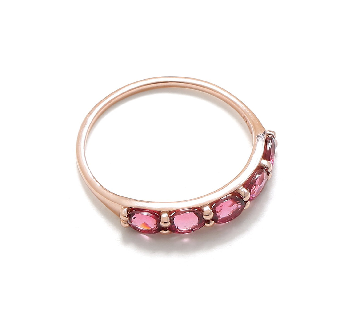 Tiramisu 1.05 Ct Rhodolite Garnet Solid 10k Rose Gold Eternity Band Ring
