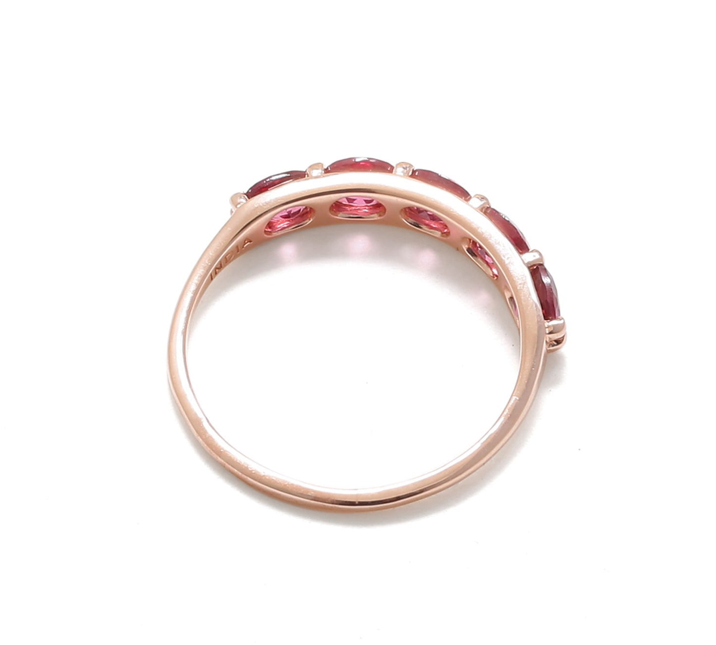 Tiramisu 1.05 Ct Rhodolite Garnet Solid 10k Rose Gold Eternity Band Ring