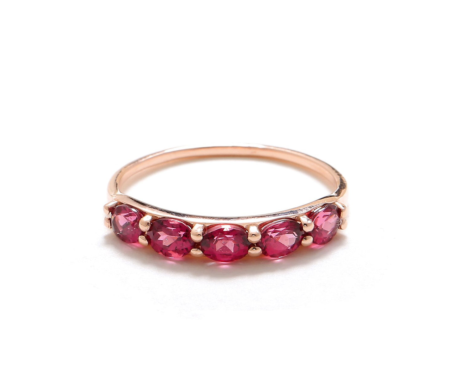 Tiramisu 1.05 Ct Rhodolite Garnet Solid 10k Rose Gold Eternity Band Ring