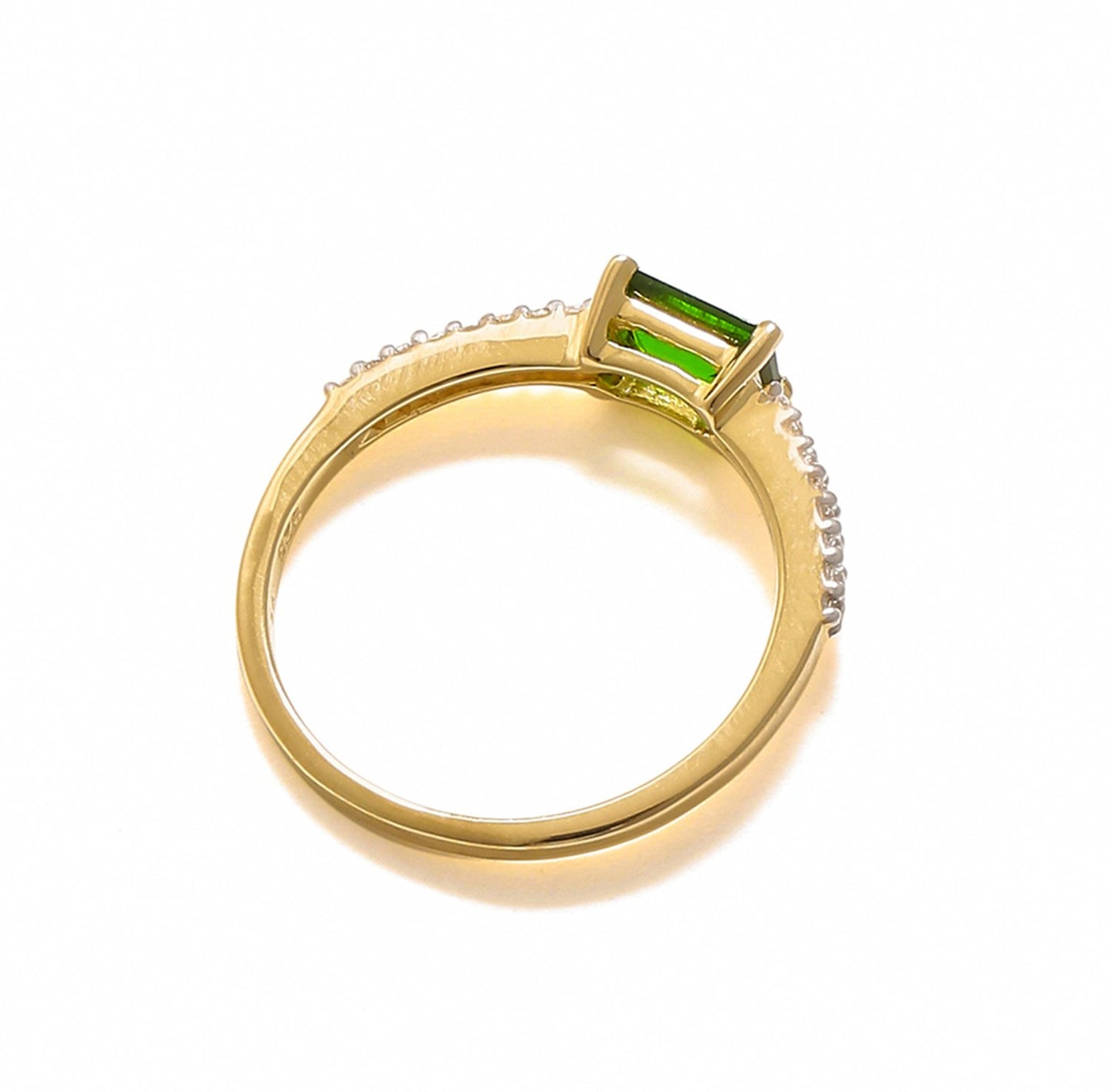 Tiramisu 0.68 Ct Chrome Diopside Solid 10k Yellow Gold Ring Jewelry tiramisu