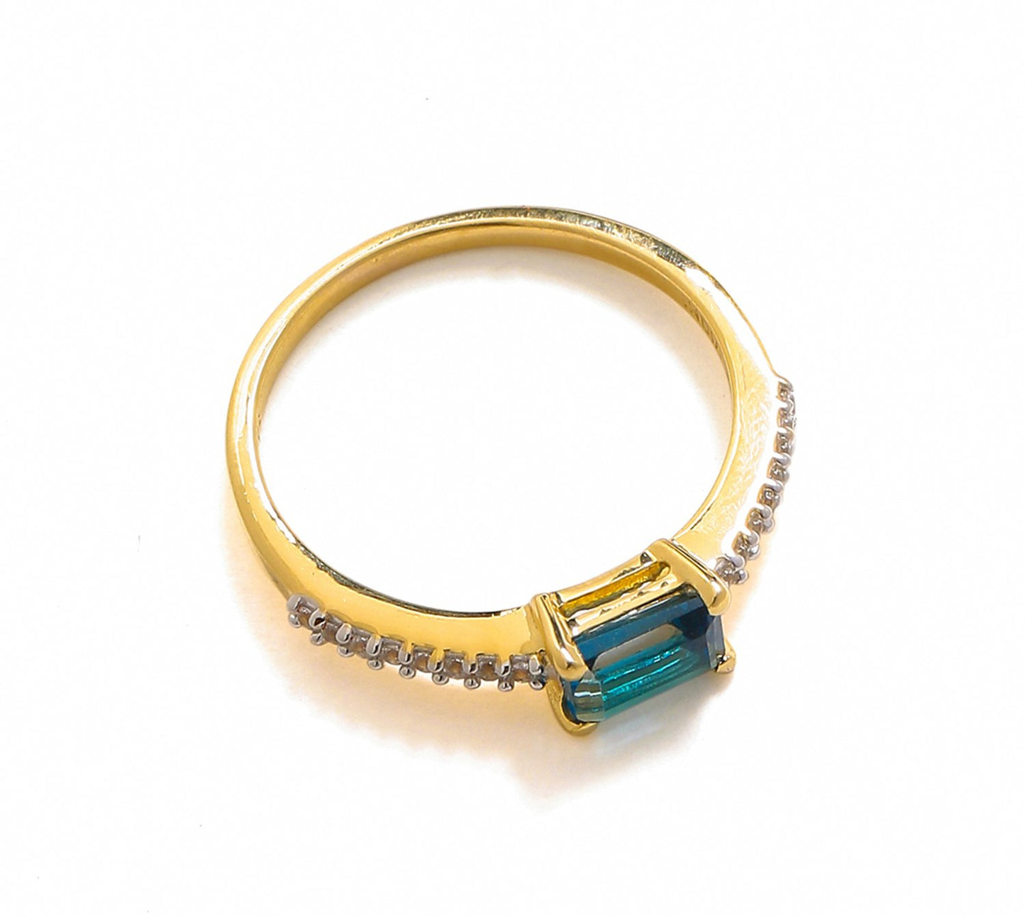 Tiramisu 0.92 Ct London Blue Topaz Solid 10k Yellow Gold Ring Jewelry tiramisu