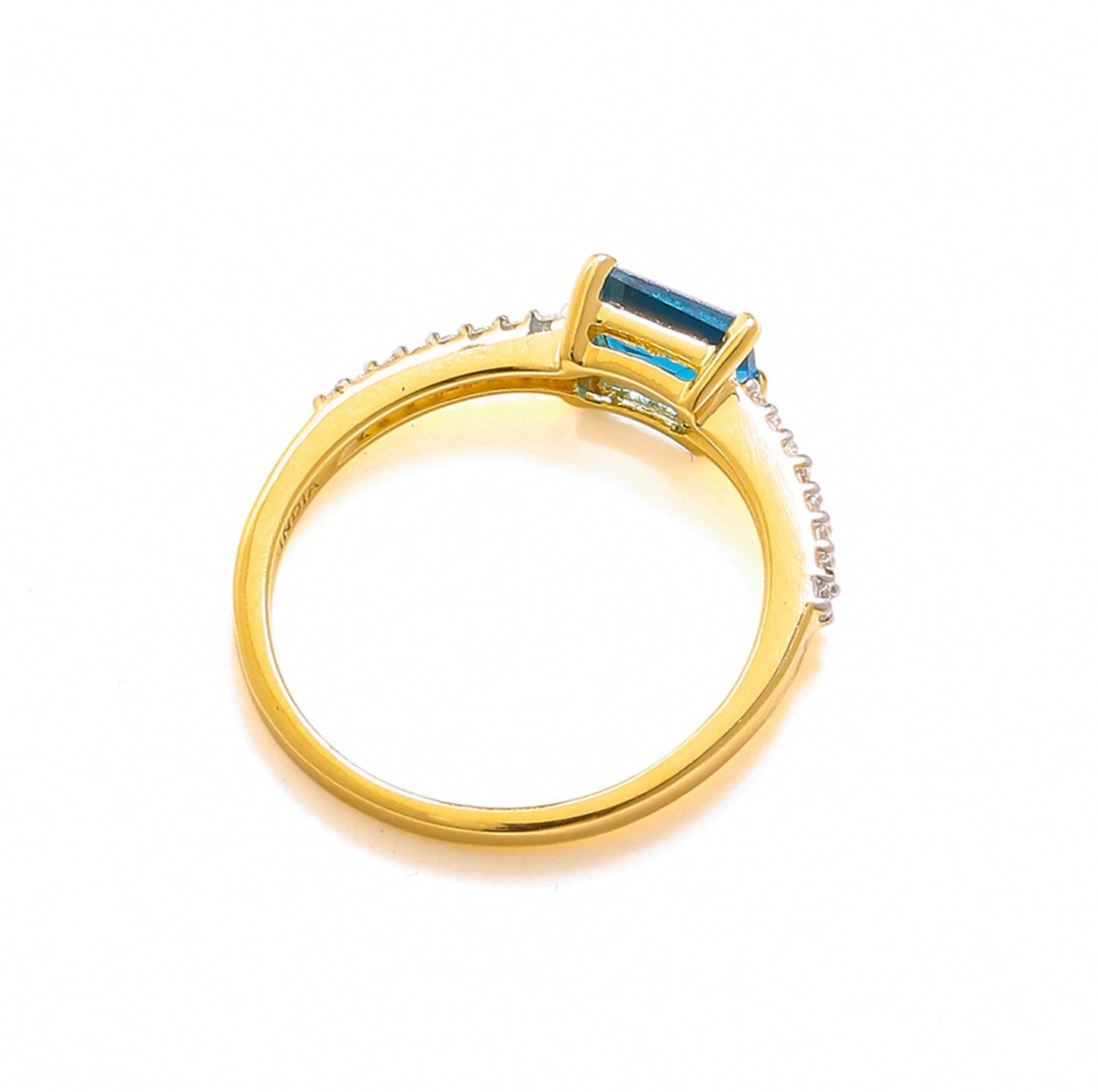 Tiramisu 0.92 Ct London Blue Topaz Solid 10k Yellow Gold Ring Jewelry tiramisu