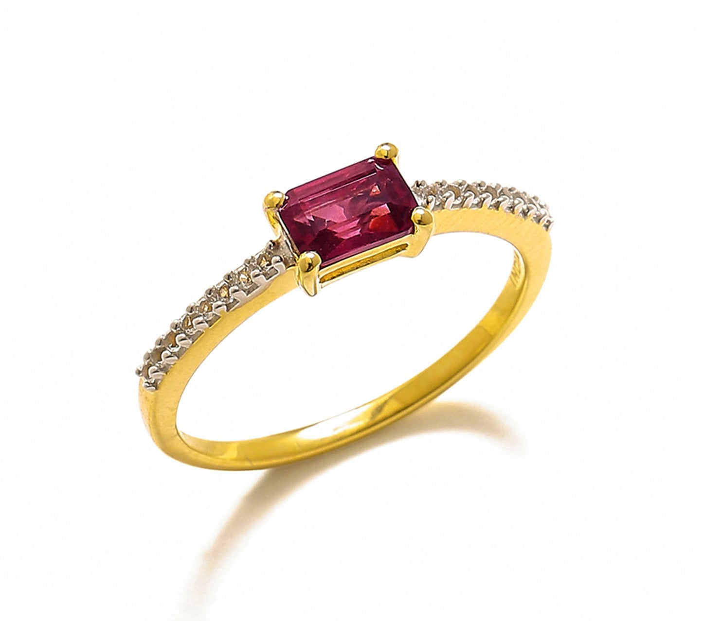Tiramisu 0.90 Ct Rhodolite Garnet Solid 10k Yellow Gold Ring Jewelry tiramisu