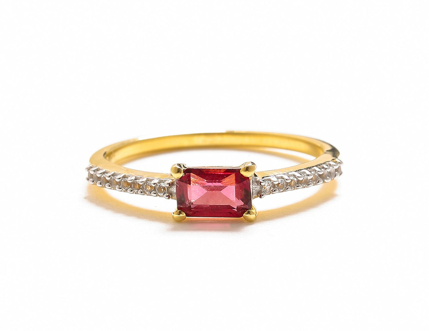 Tiramisu 0.90 Ct Rhodolite Garnet Solid 10k Yellow Gold Ring Jewelry tiramisu