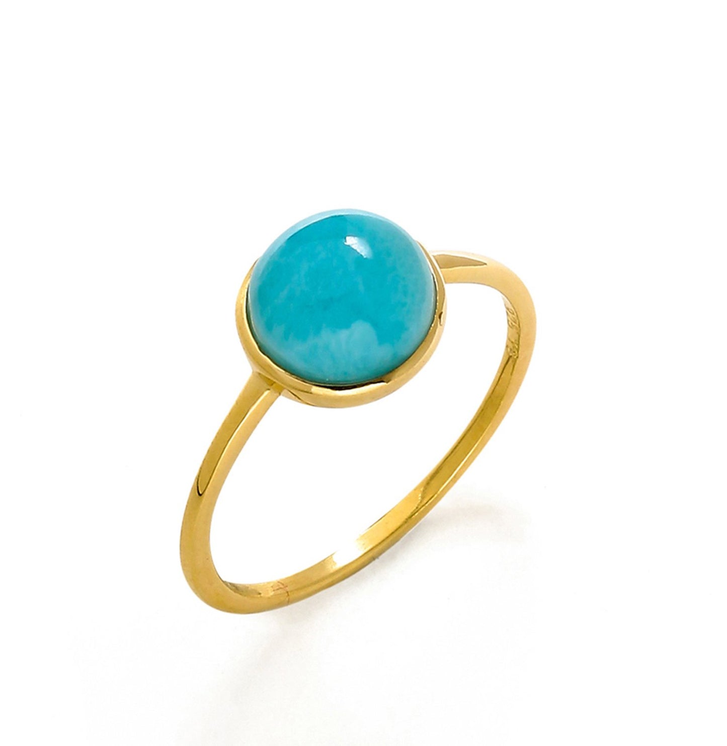 Tiramisu 2.20 Ct Larimar Solid 10k Yellow Gold Ring Jewelry tiramisu