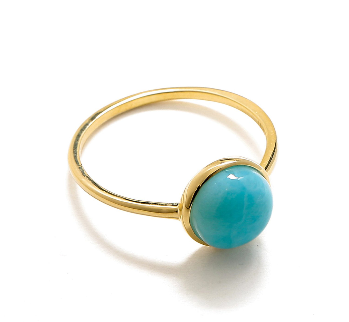 Tiramisu 2.20 Ct Larimar Solid 10k Yellow Gold Ring Jewelry tiramisu