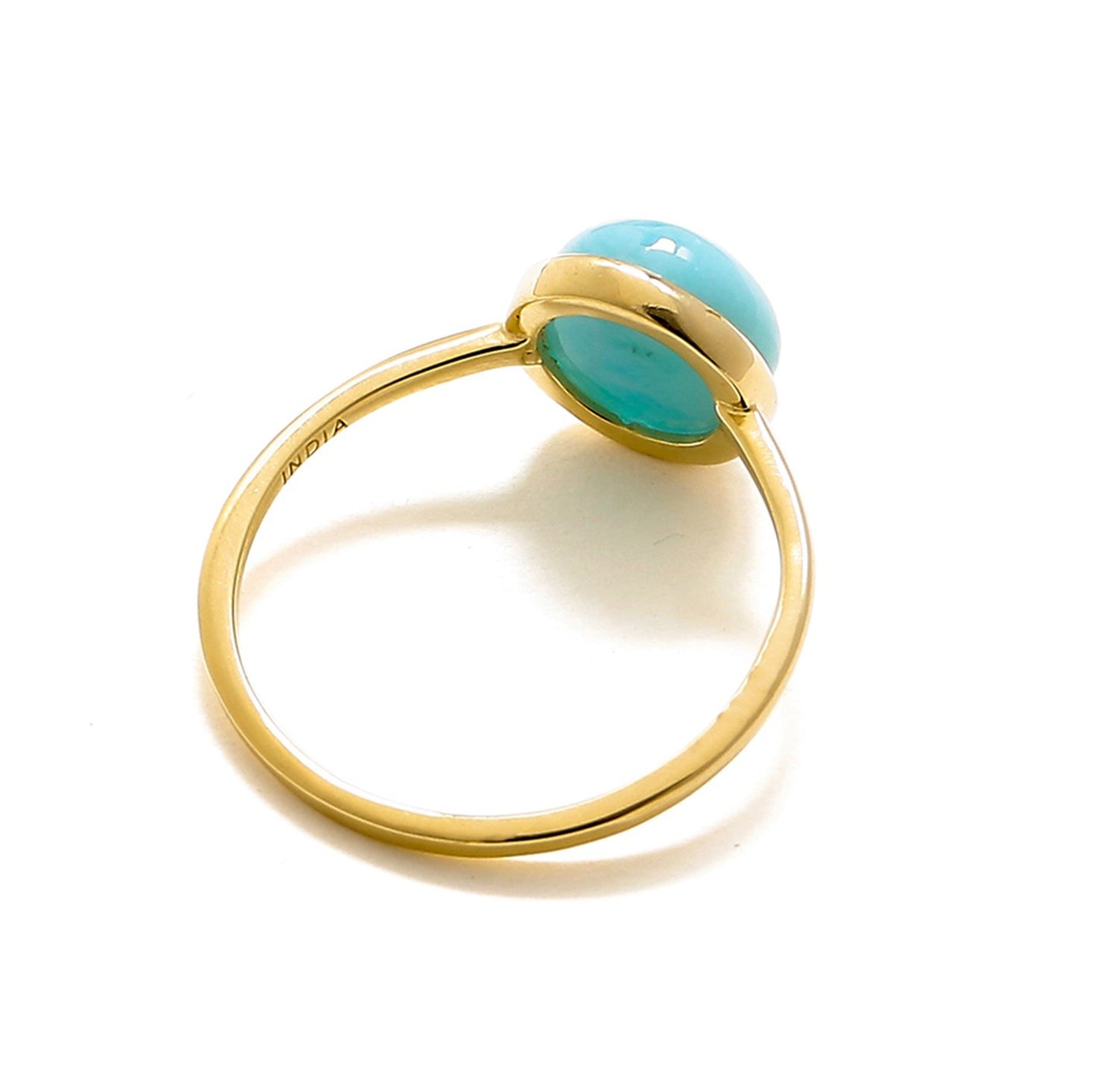 Tiramisu 2.20 Ct Larimar Solid 10k Yellow Gold Ring Jewelry tiramisu