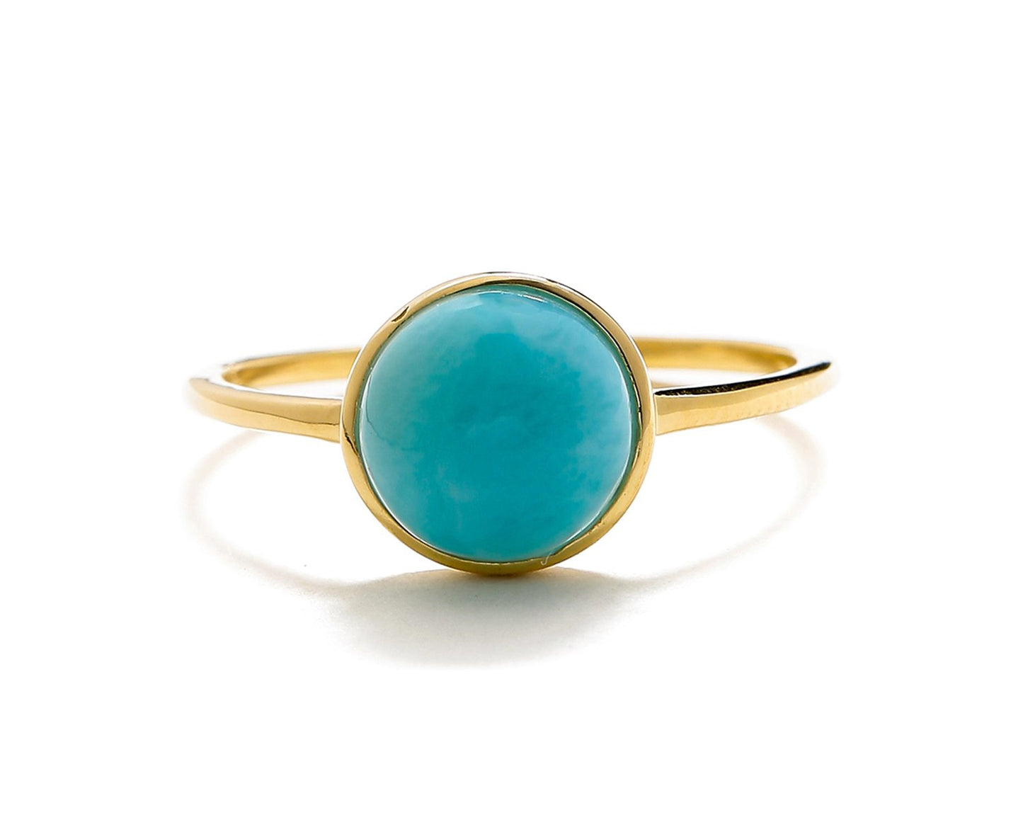 Tiramisu 2.20 Ct Larimar Solid 10k Yellow Gold Ring Jewelry tiramisu
