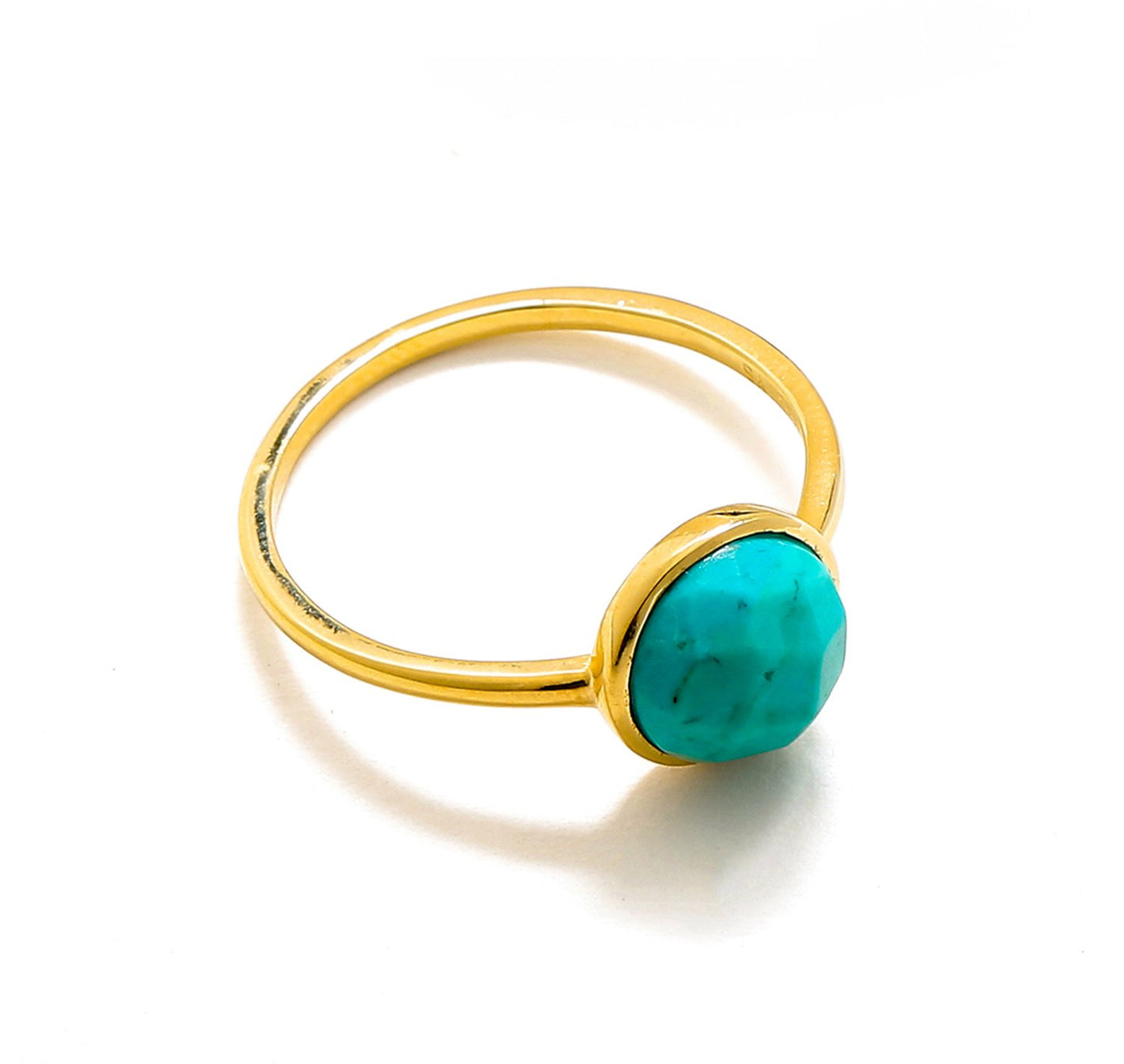 Tiramisu 2.03 Ct Turquoise Solid 10k Yellow Gold Ring Jewelry tiramisu