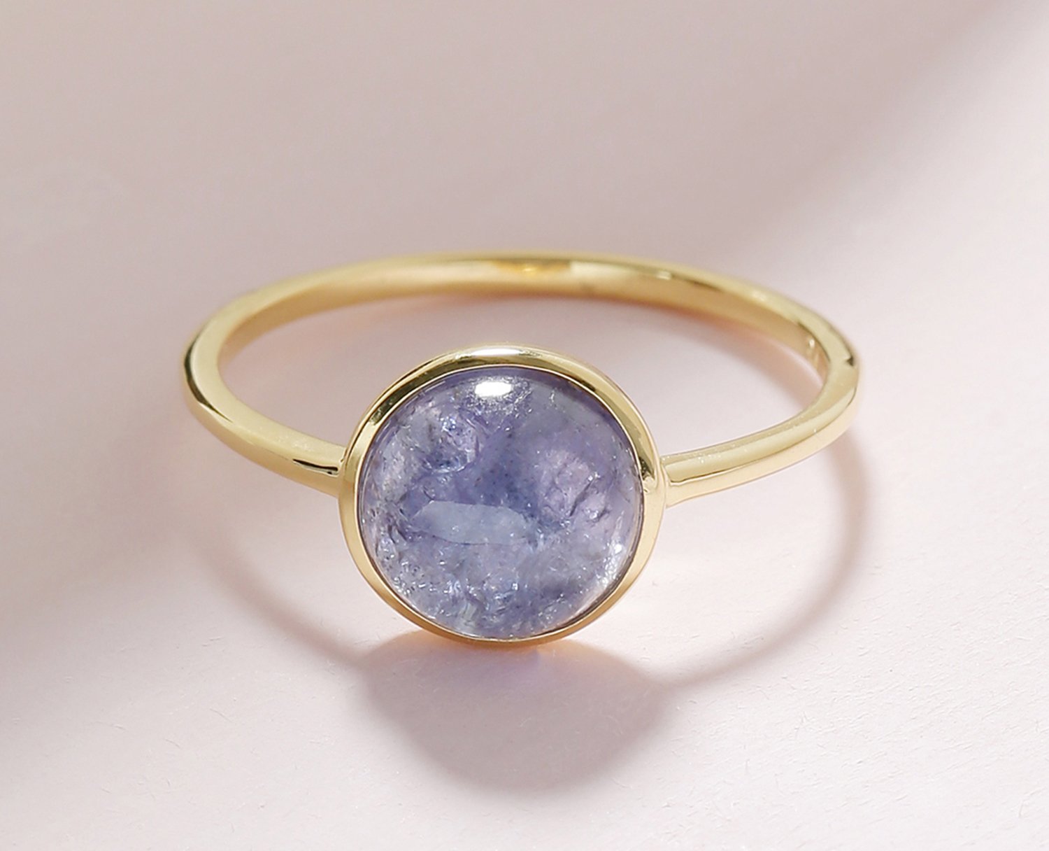 Tiramisu Tanzanite Solid 10k Yellow Gold Ring Jewelry tiramisu