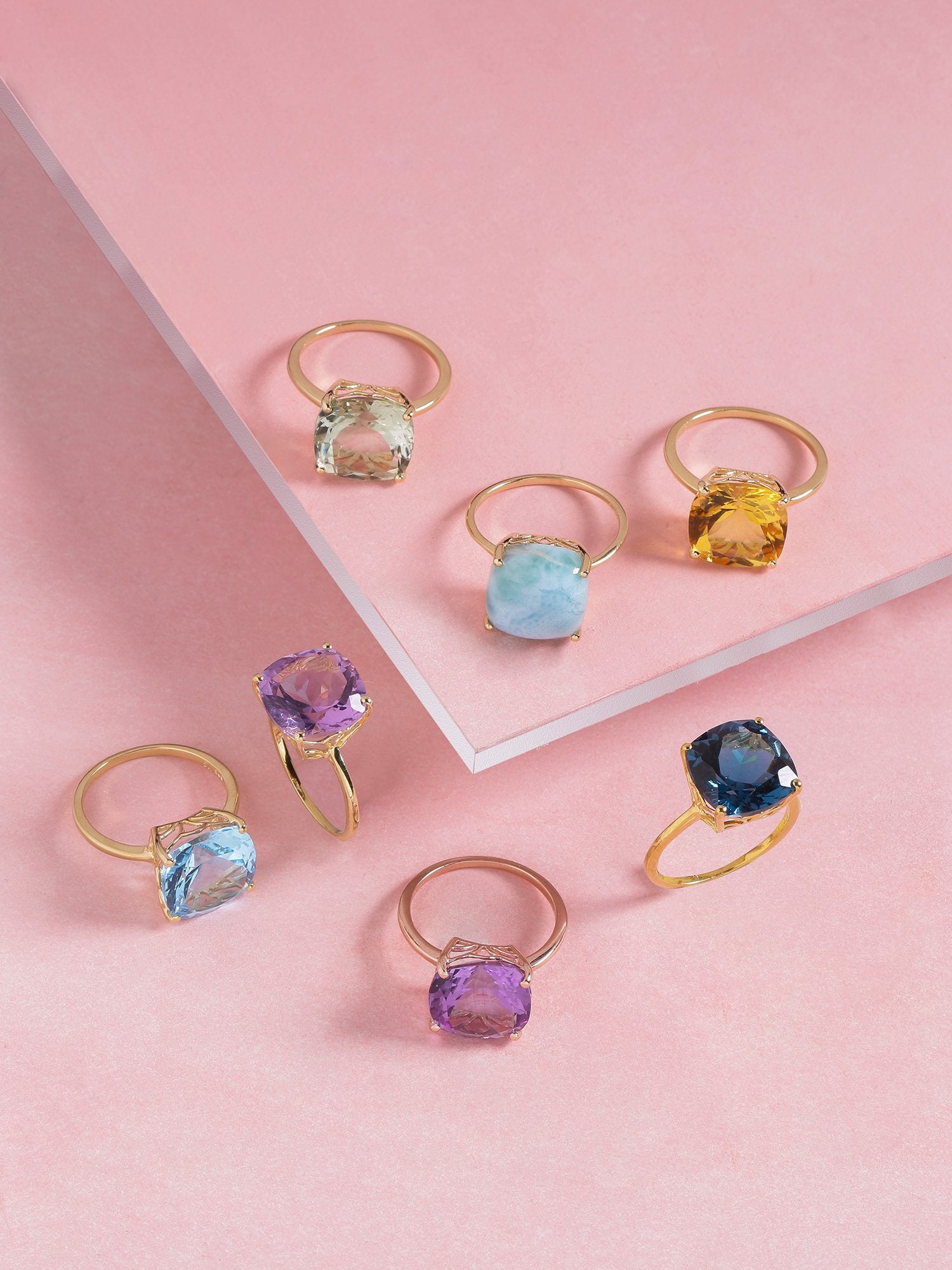 Tiramisu 5.85 Ct Amethyst Solid 10k Yellow Gold Ring Jewelry tiramisu