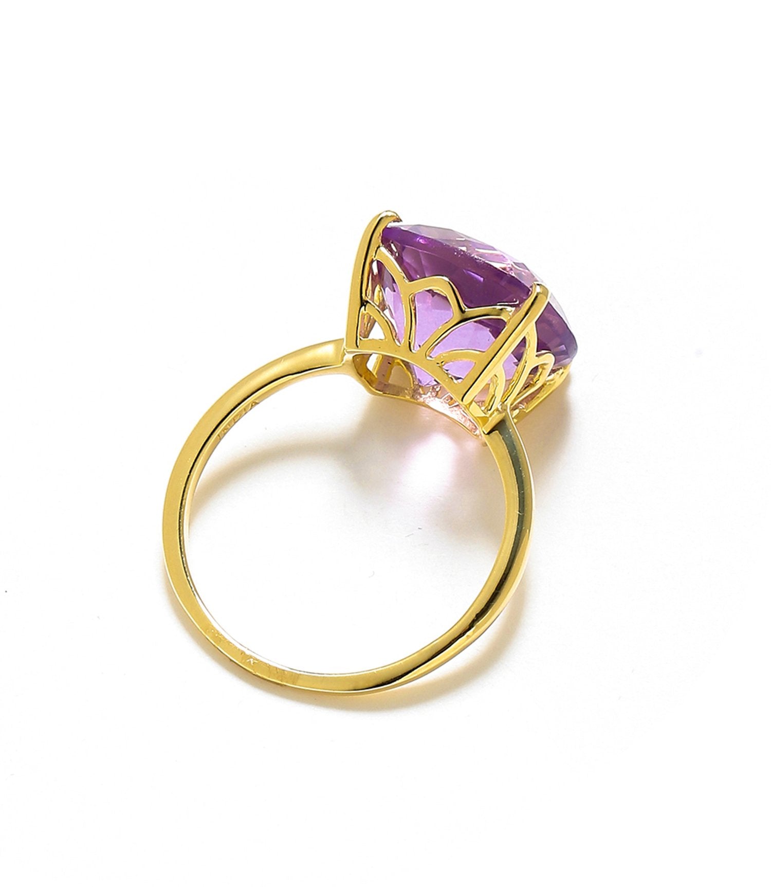 Tiramisu 5.85 Ct Amethyst Solid 10k Yellow Gold Ring Jewelry tiramisu