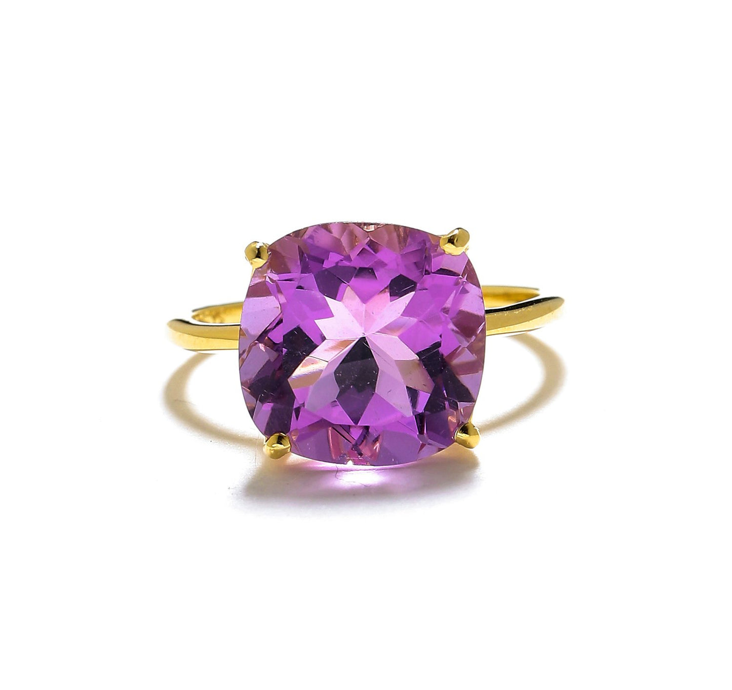 Tiramisu 5.85 Ct Amethyst Solid 10k Yellow Gold Ring Jewelry tiramisu