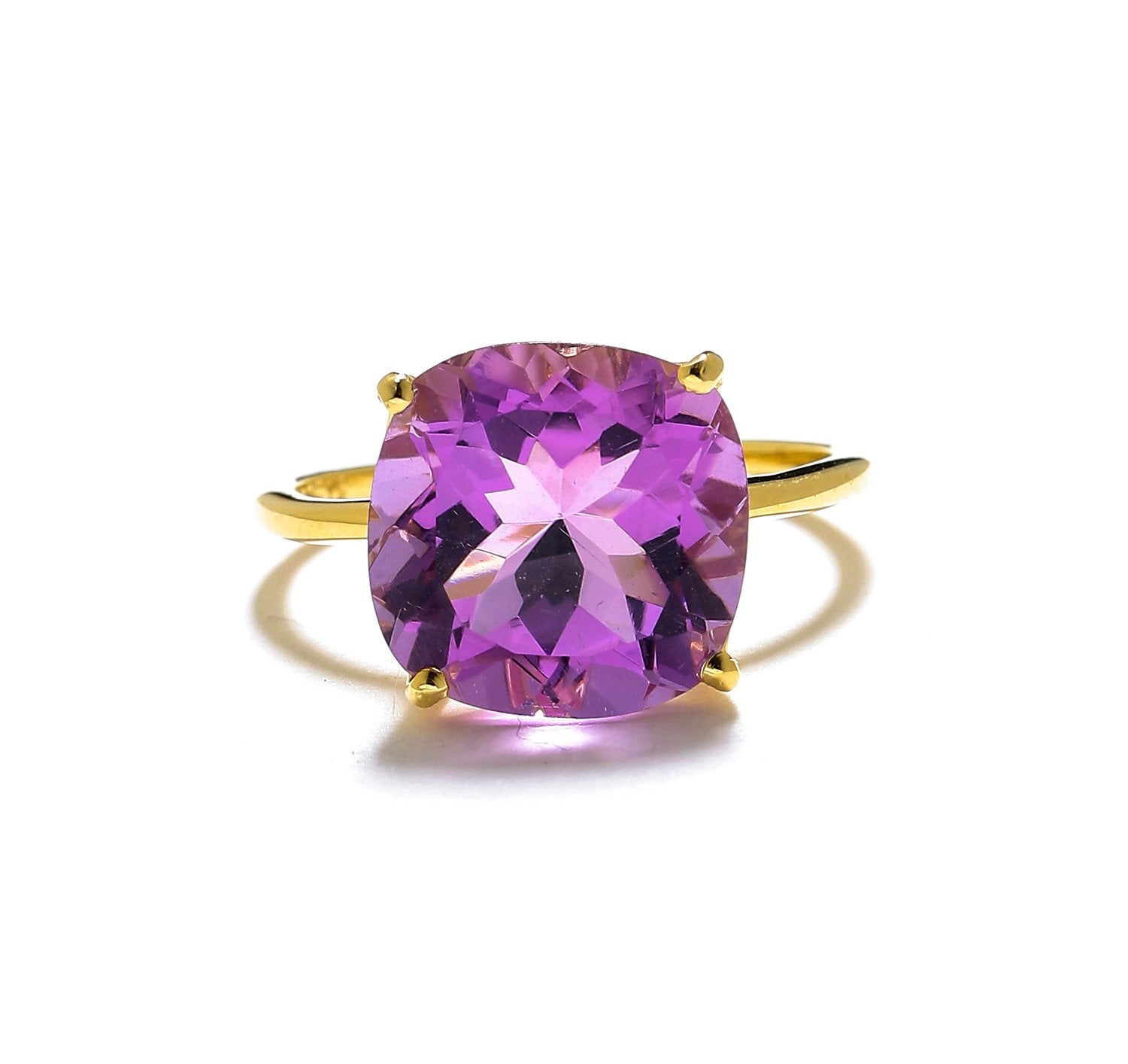 Tiramisu 5.85 Ct Amethyst Solid 10k Yellow Gold Ring Jewelry tiramisu