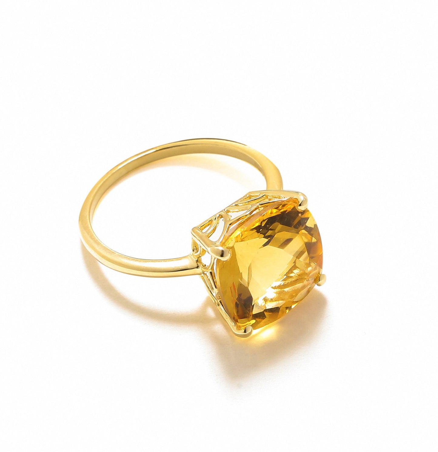Tiramisu 5.85 Ct Citrine Solid 10k Yellow Gold Ring Jewelry tiramisu
