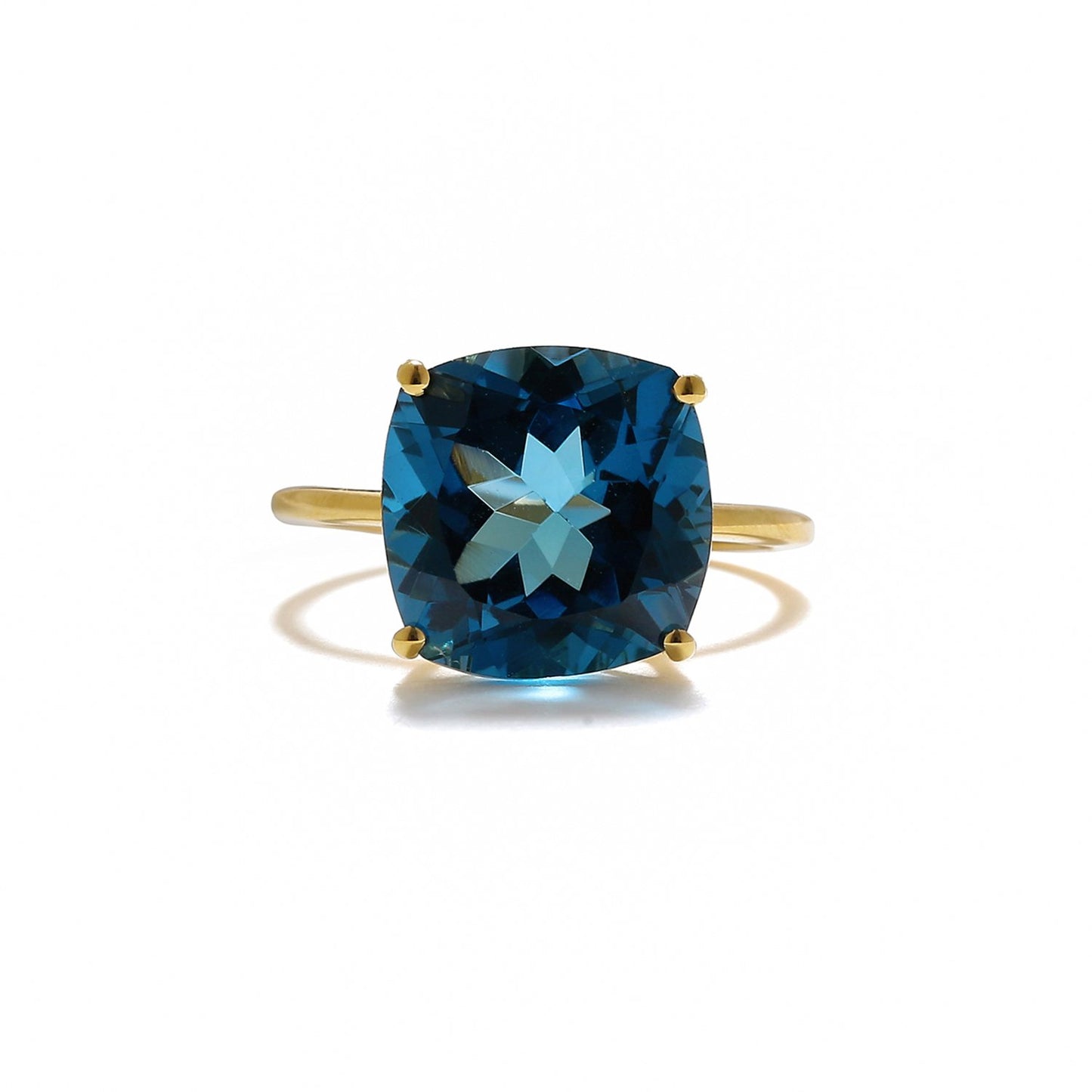 Tiramisu 7.50 Ct London Blue Topaz Solid 10k Yellow Gold Ring Jewelry tiramisu