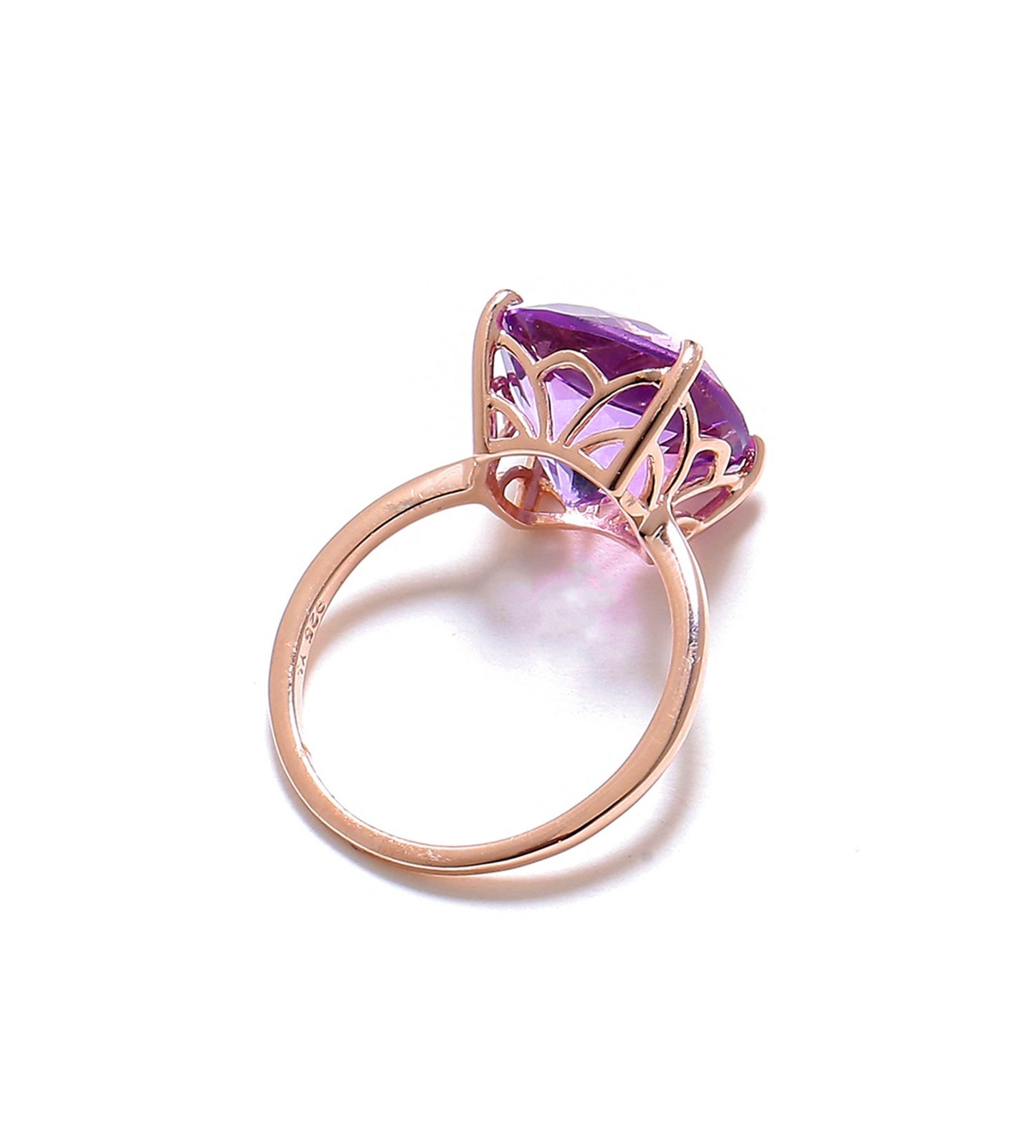 Tiramisu 5.85 Ct Amethyst Solid 10k Rose Gold Ring Jewelry tiramisu