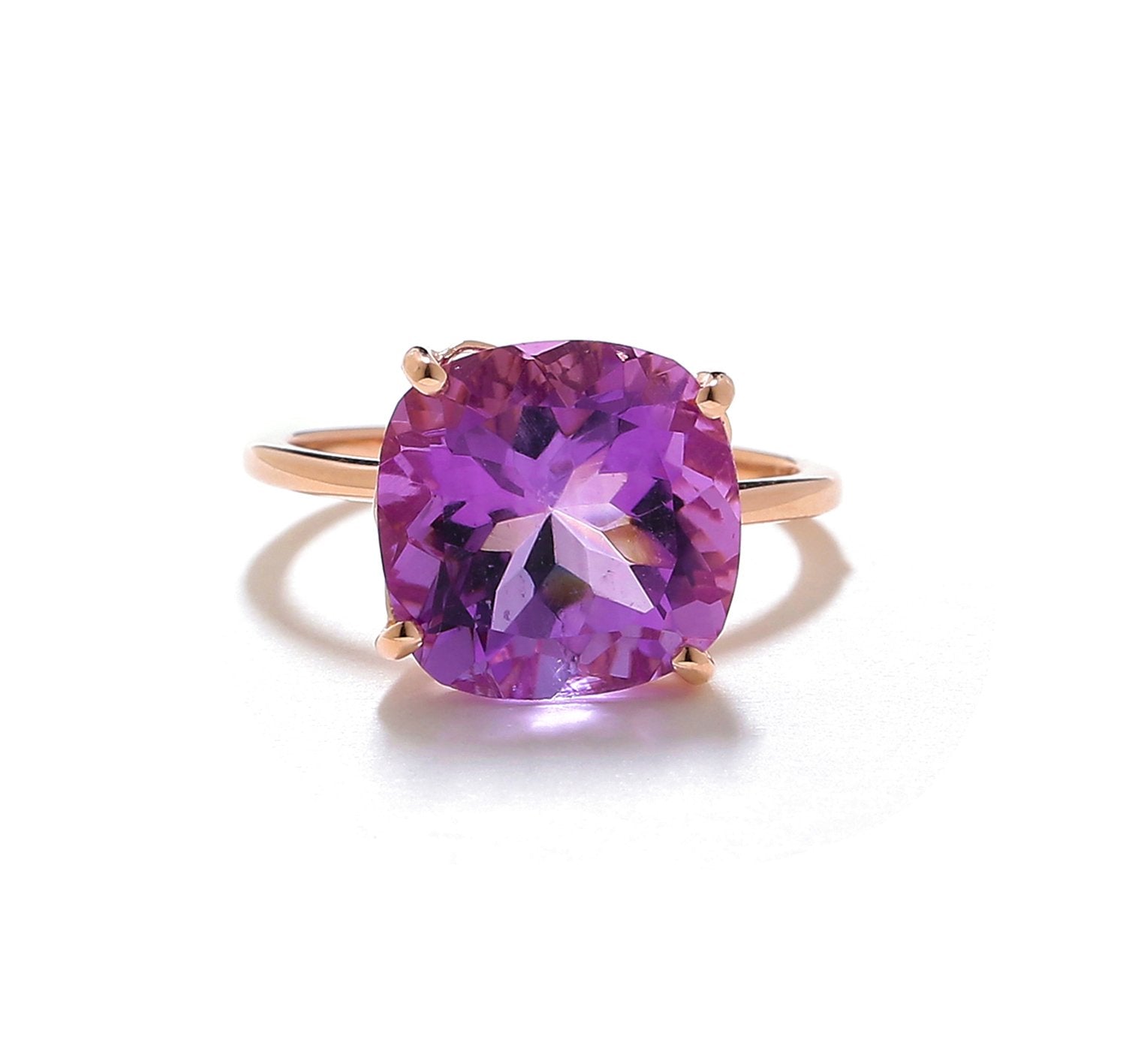 Tiramisu 5.85 Ct Amethyst Solid 10k Rose Gold Ring Jewelry tiramisu