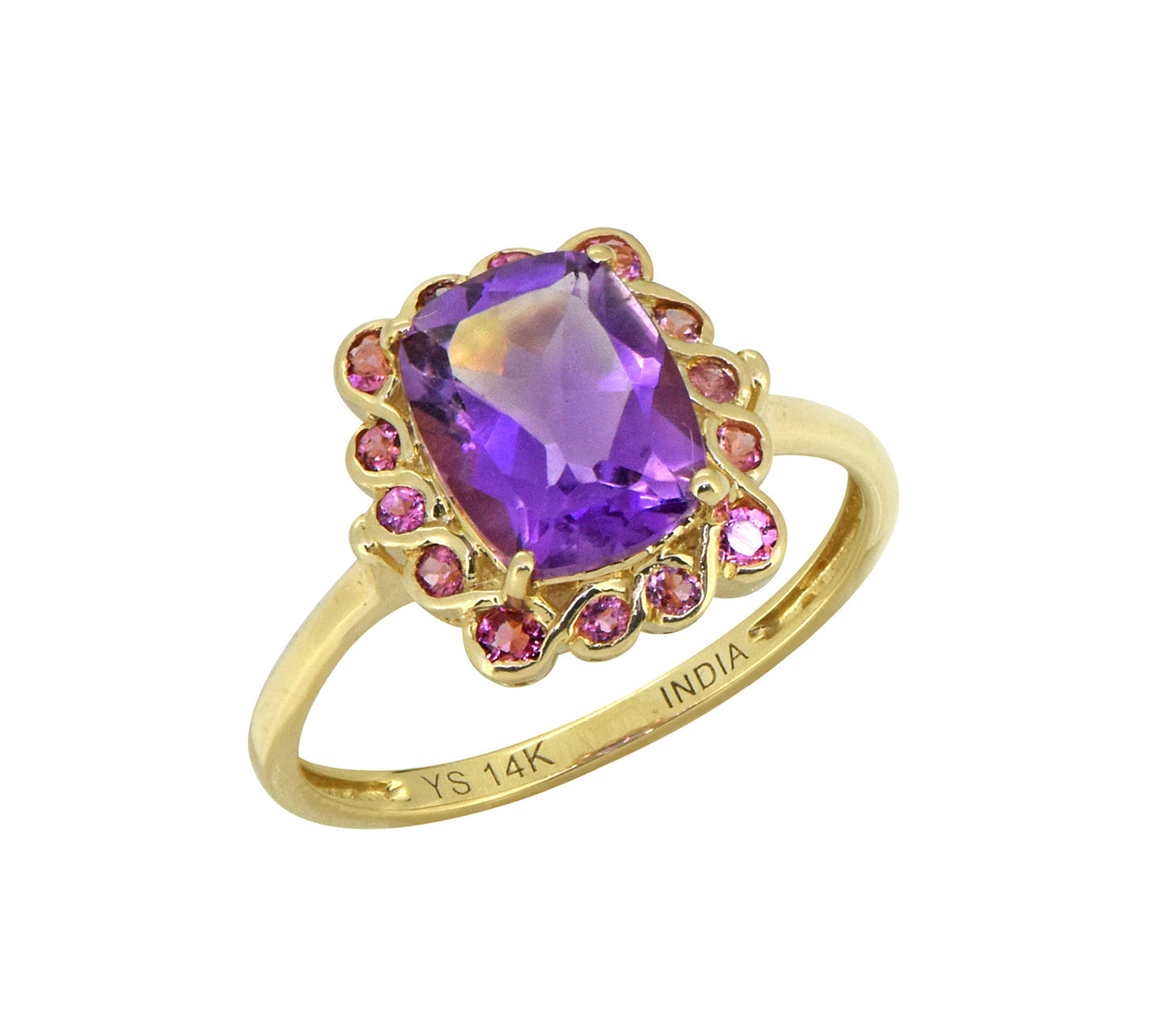 Tiramisu Solid 14k Yellow Gold Amethyst Ring (2.69 ct) tiramisu
