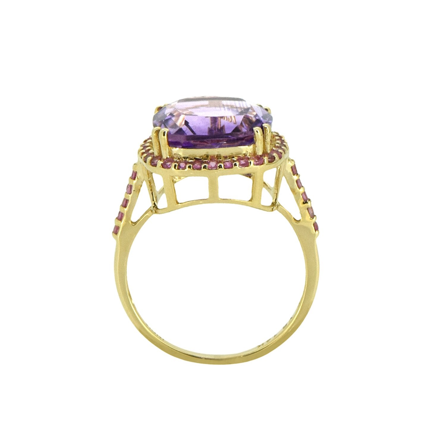 Tiramisu Solid 14k Yellow Gold Amethyst Ring (6.98 ct) tiramisu