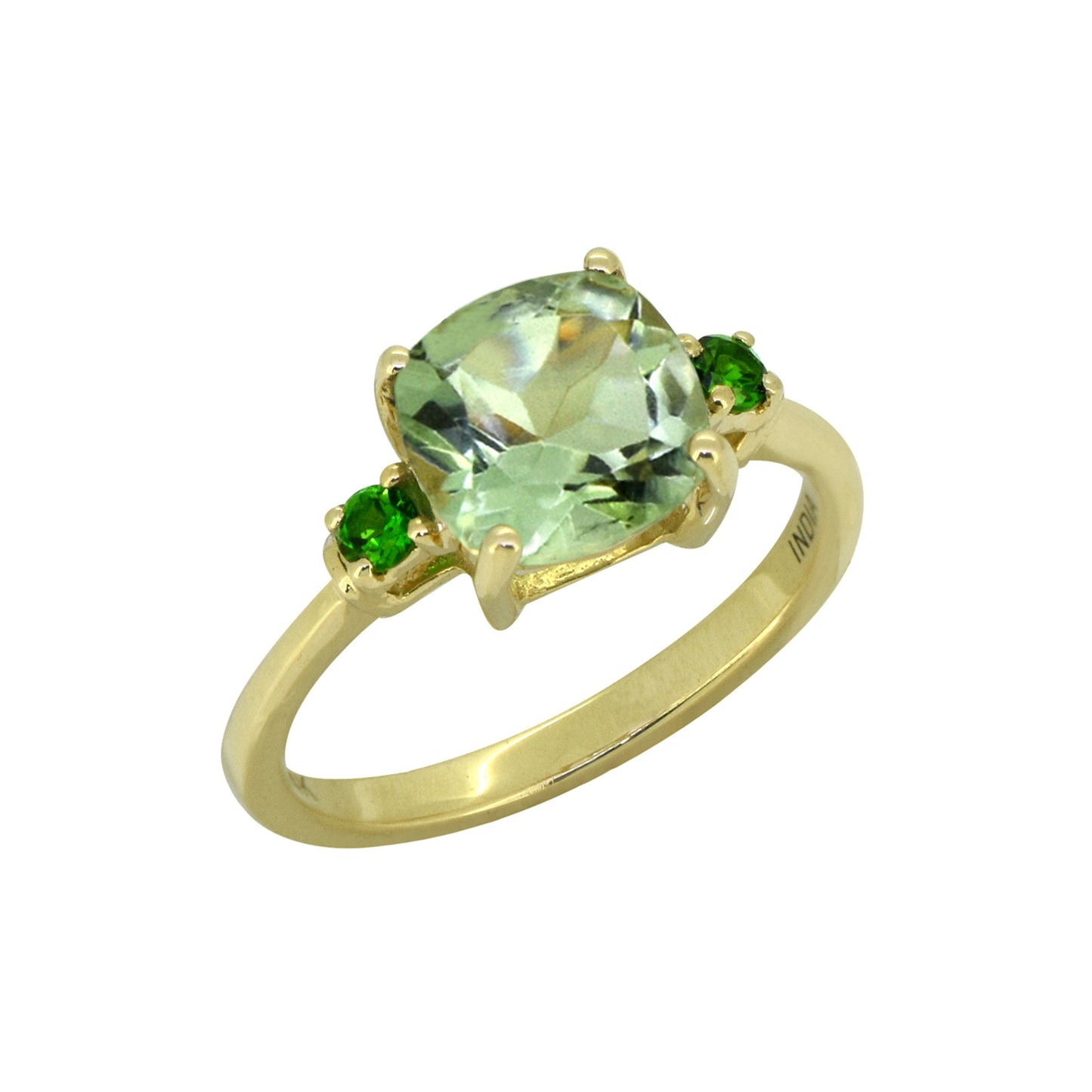 Tiramisu Solid 14k Yellow Gold Green Amethyst Ring (2.15 ct) tiramisu