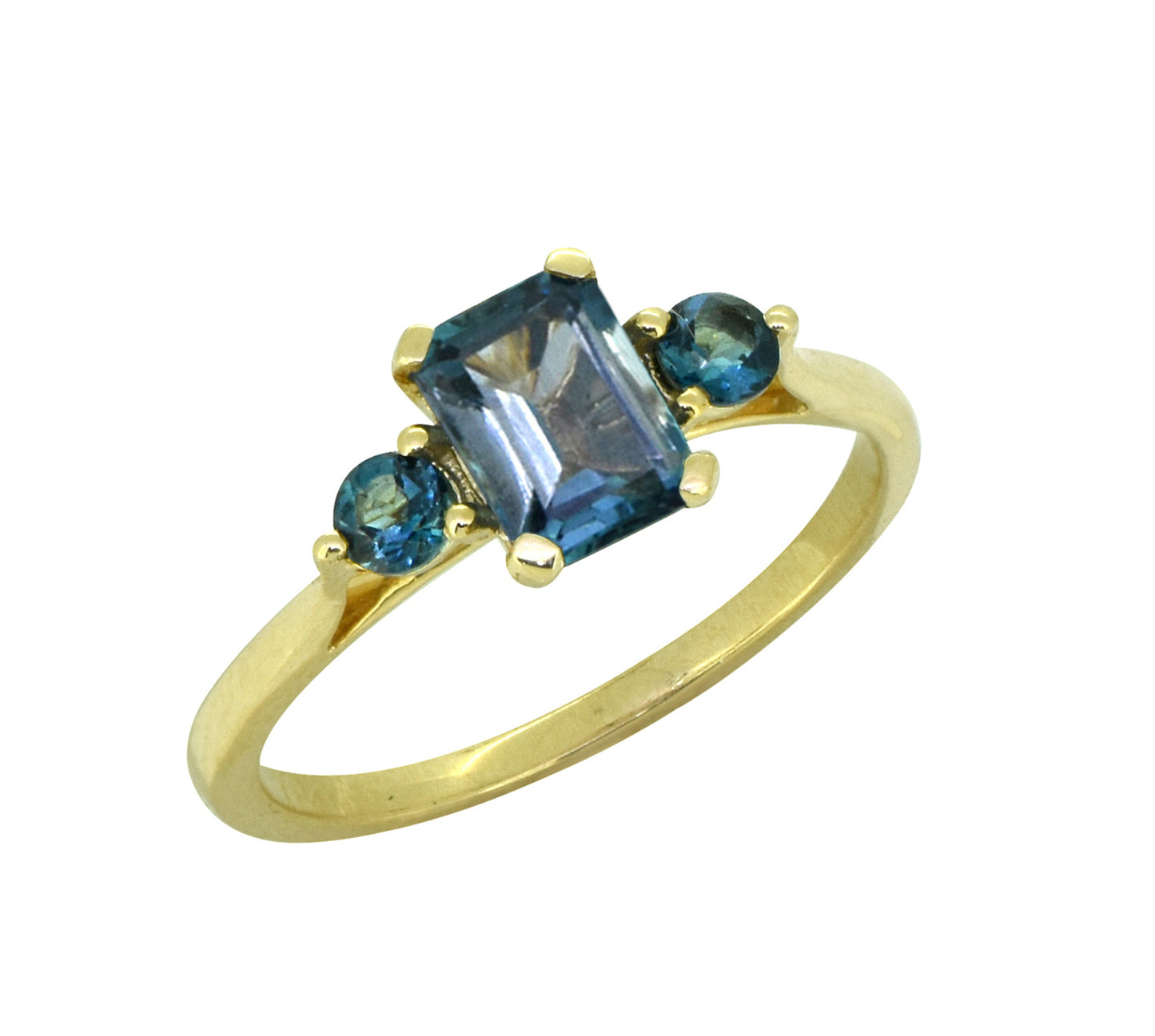 Tiramisu Solid 14k Yellow Gold London Blue Topaz Ring 1.65 ct tiramisu