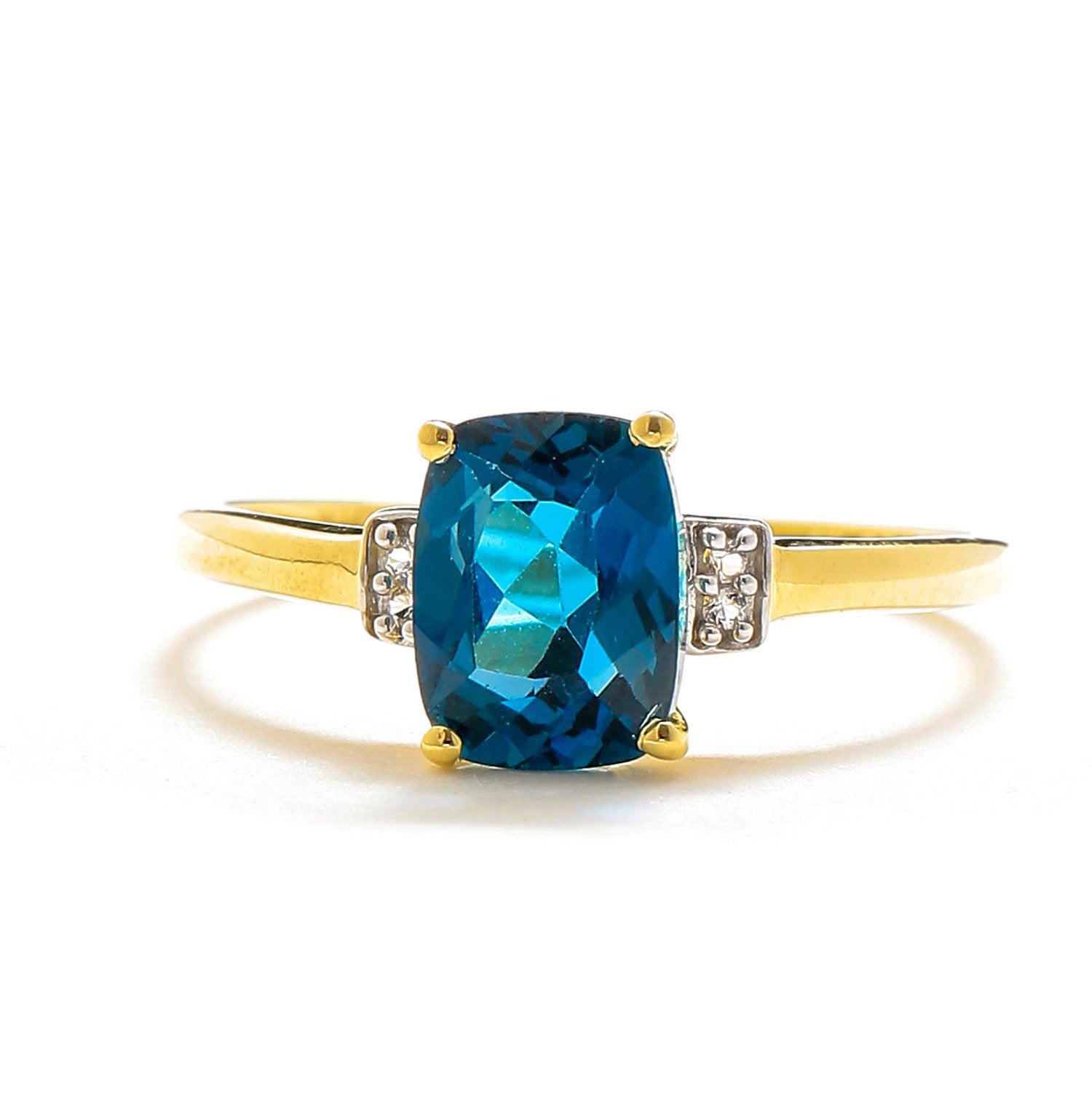 Tiramisu 1.62 Ct London Blue Topaz Solid 10k Yellow Gold Ring tiramisu