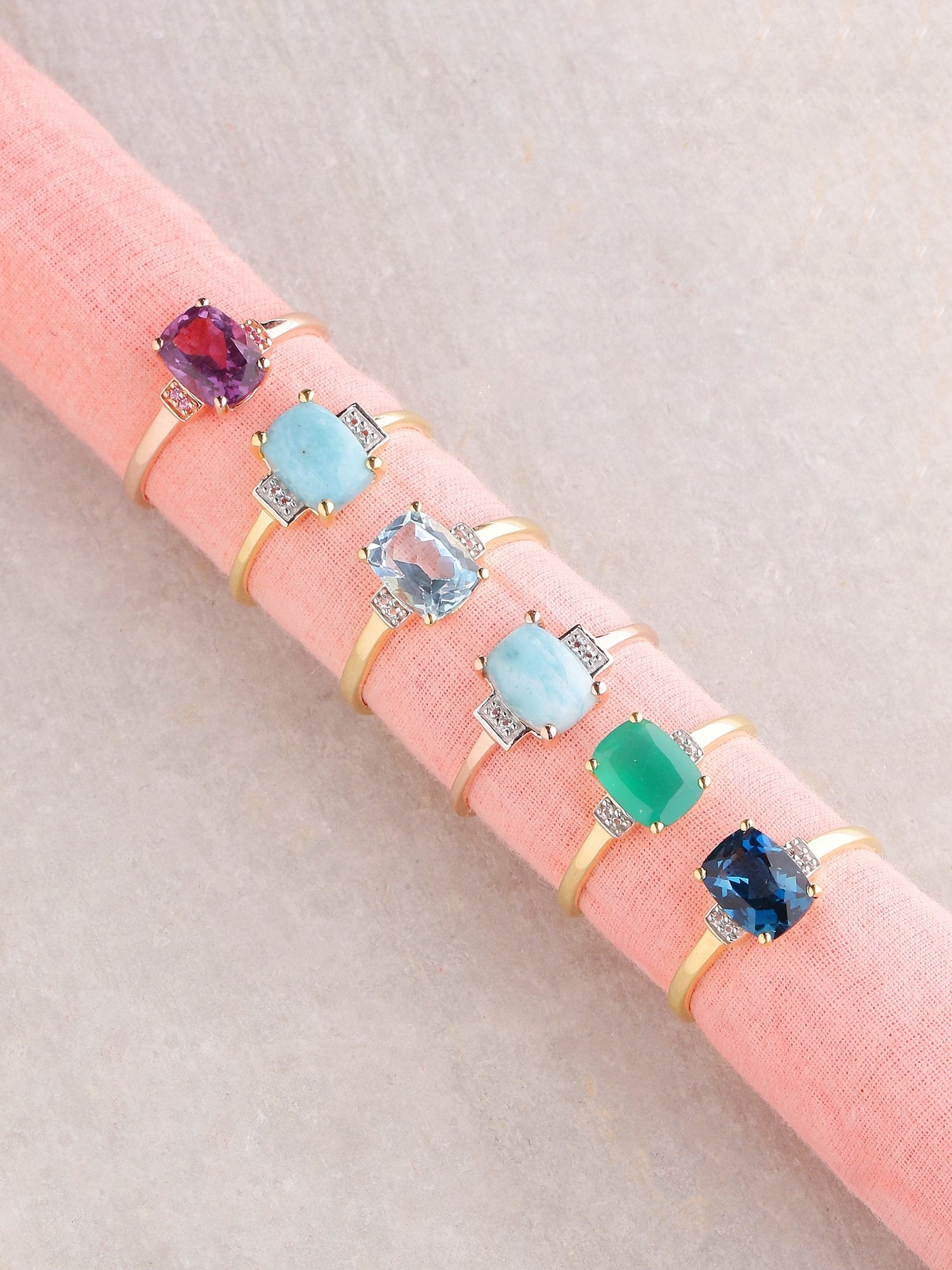 Tiramisu 1.42 Ct Larimar White Topaz Solid 10k Rose Gold Ring Jewelry tiramisu