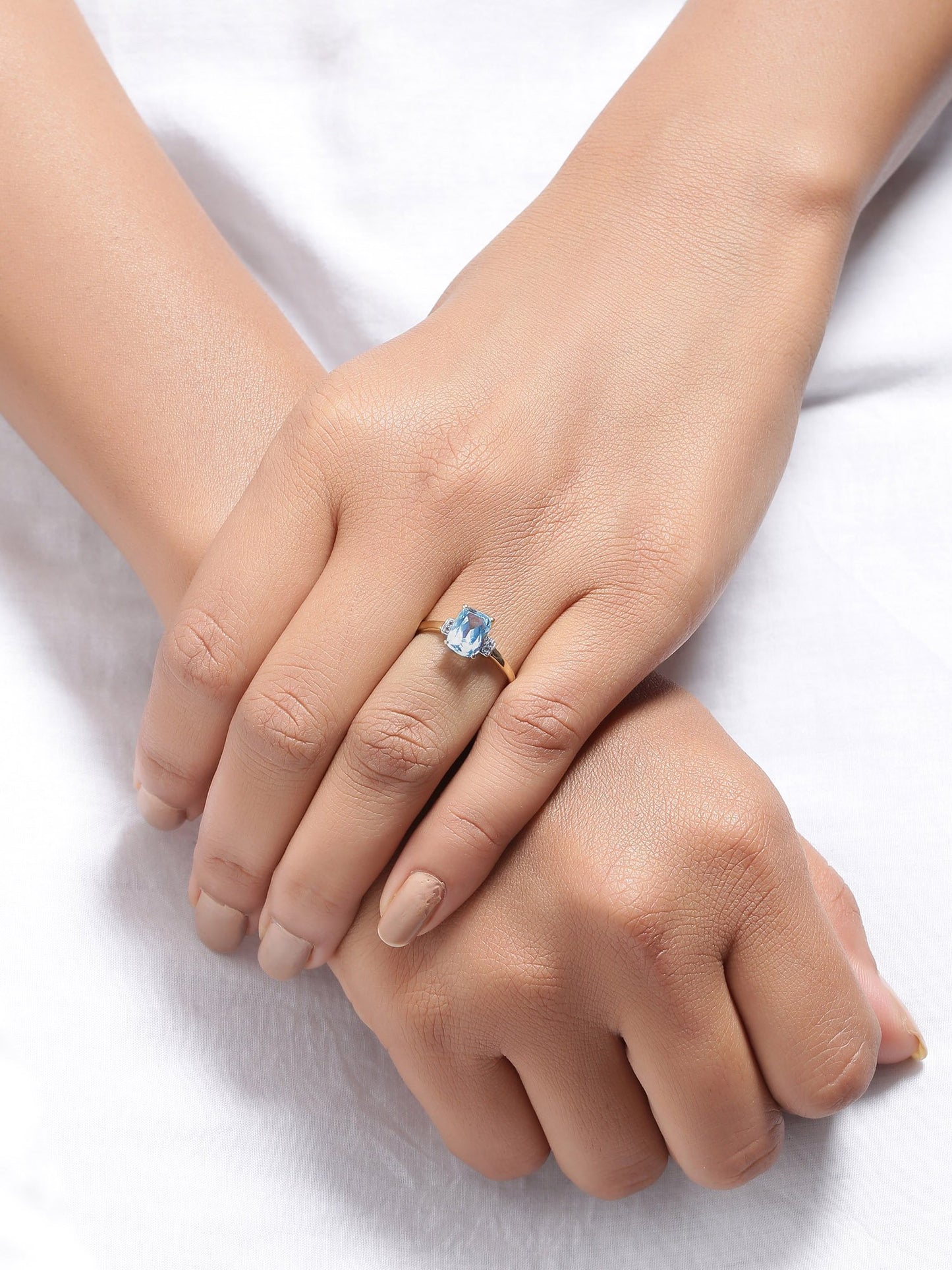 Tiramisu 1.52 ct Sky Blue Topaz Solid 10k Yellow Gold Ring tiramisu