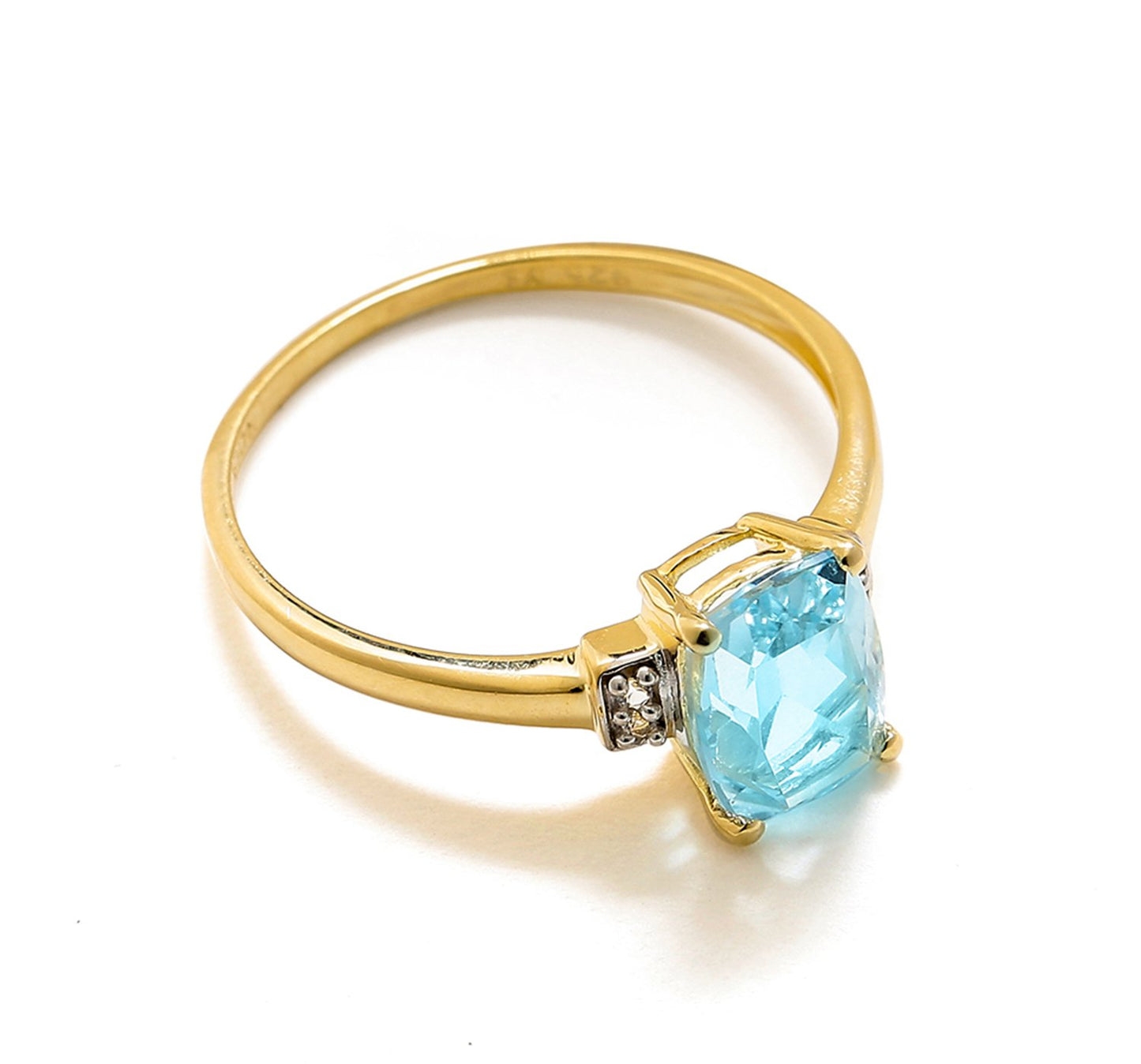 Tiramisu 1.52 ct Sky Blue Topaz Solid 10k Yellow Gold Ring tiramisu