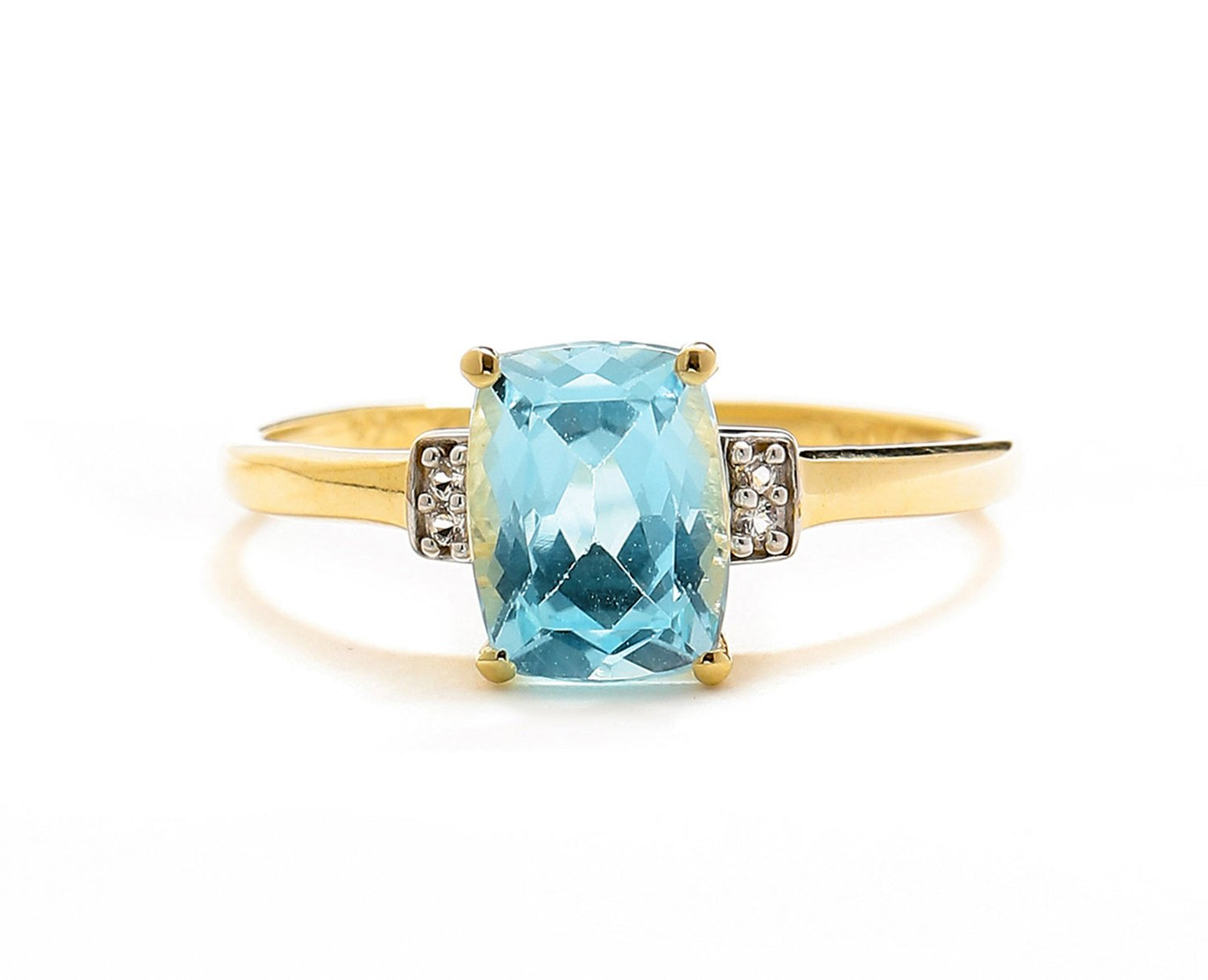 Tiramisu 1.52 ct Sky Blue Topaz Solid 10k Yellow Gold Ring tiramisu