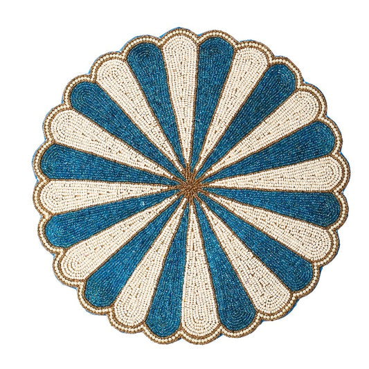 Blue Scalloped Beaded Placemat tiramisuusa