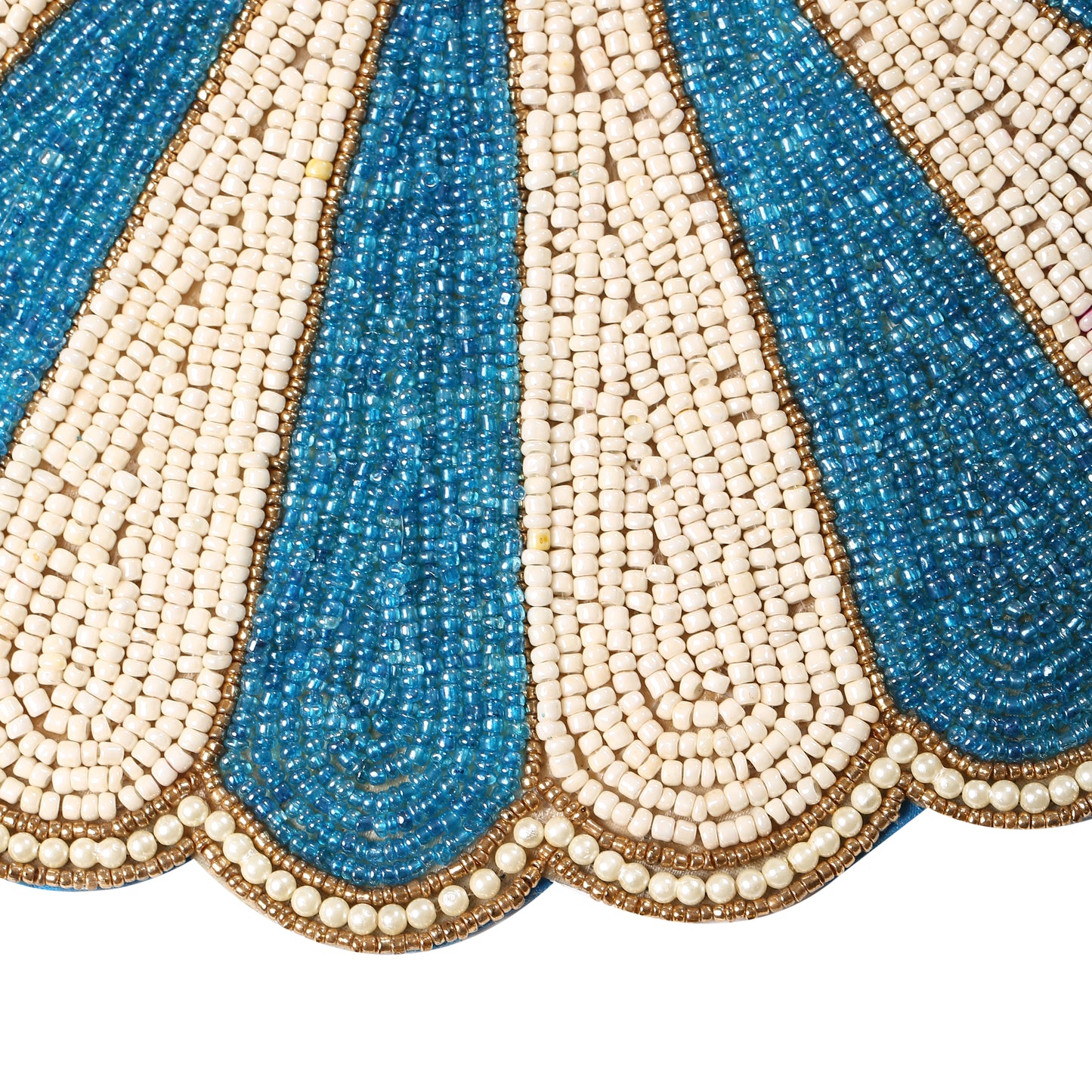Blue Scalloped Beaded Placemat tiramisuusa