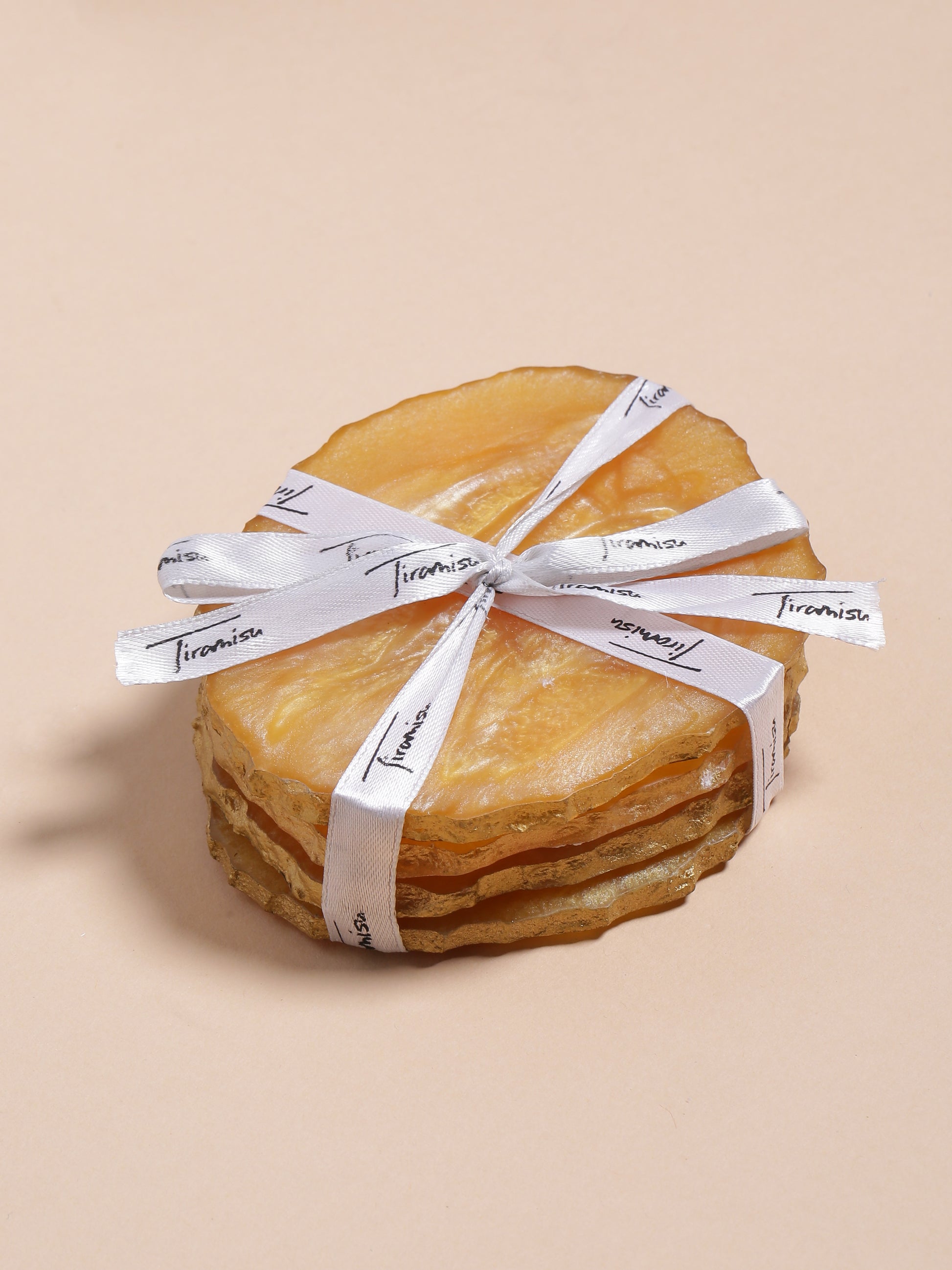 Yellow Resin Coaster- Set of 4 tiramisuusa