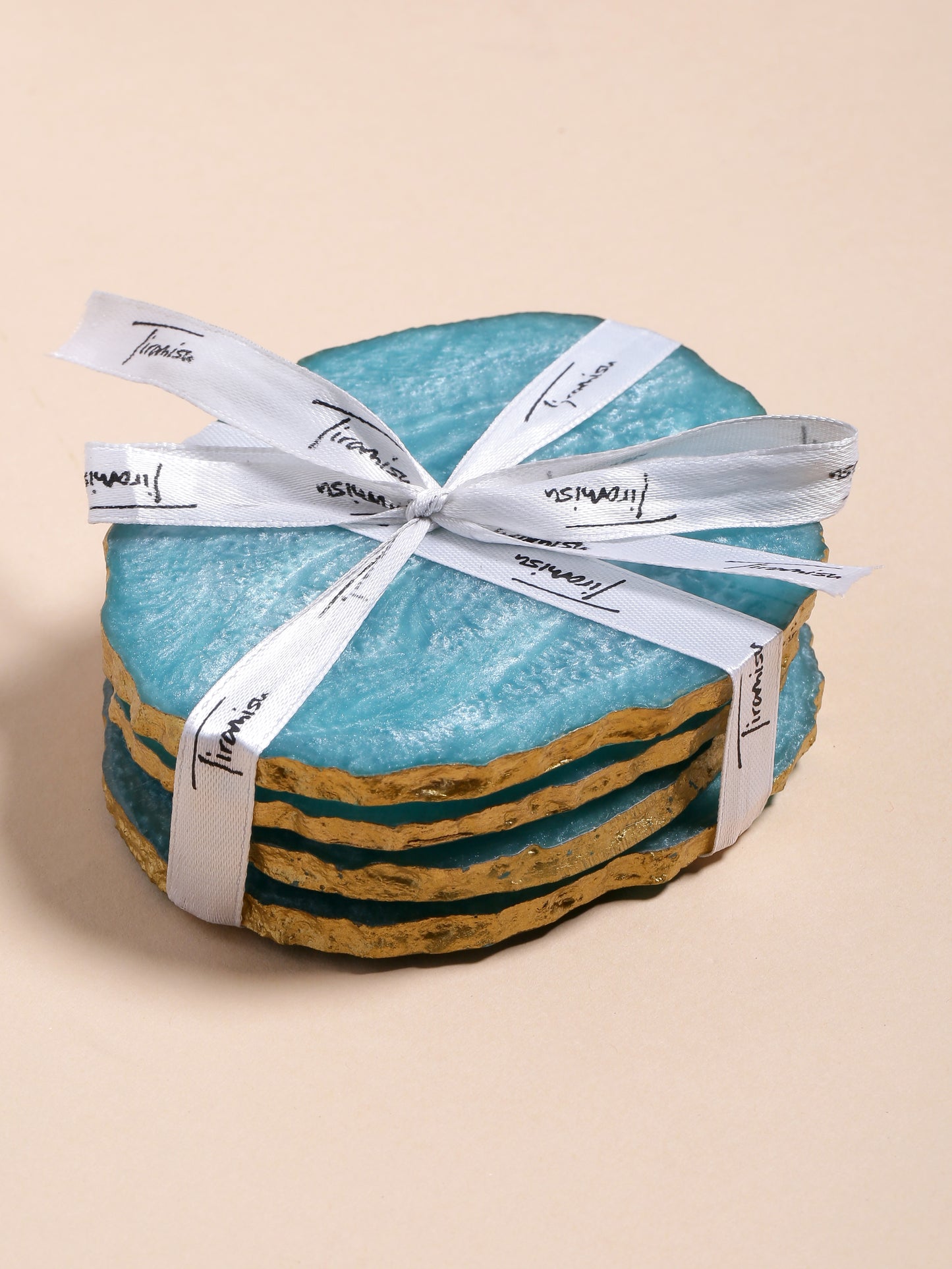 Blue Resin Coaster- Set of 4 tiramisuusa