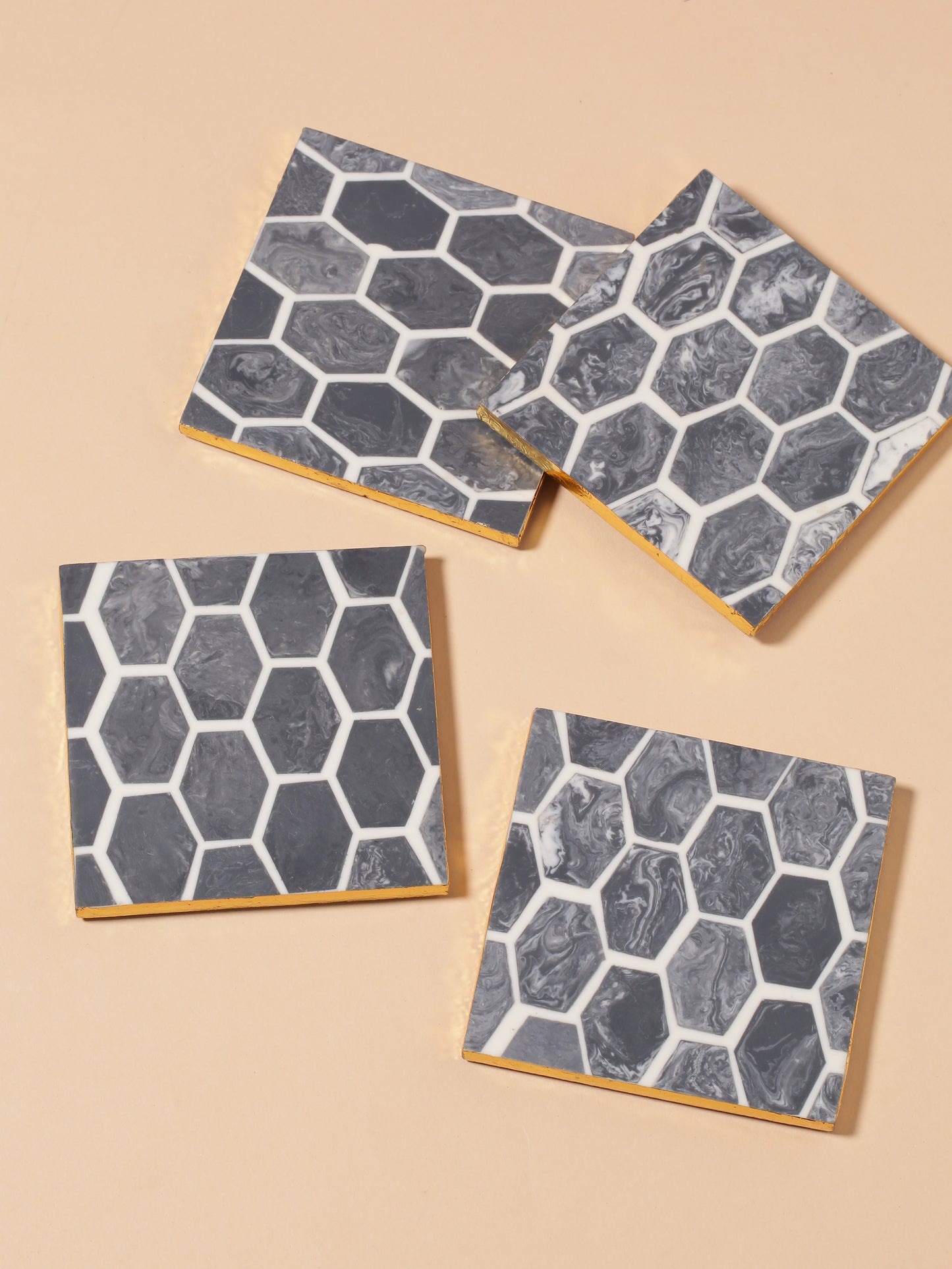 Grey Resin Coaster Set of 4
