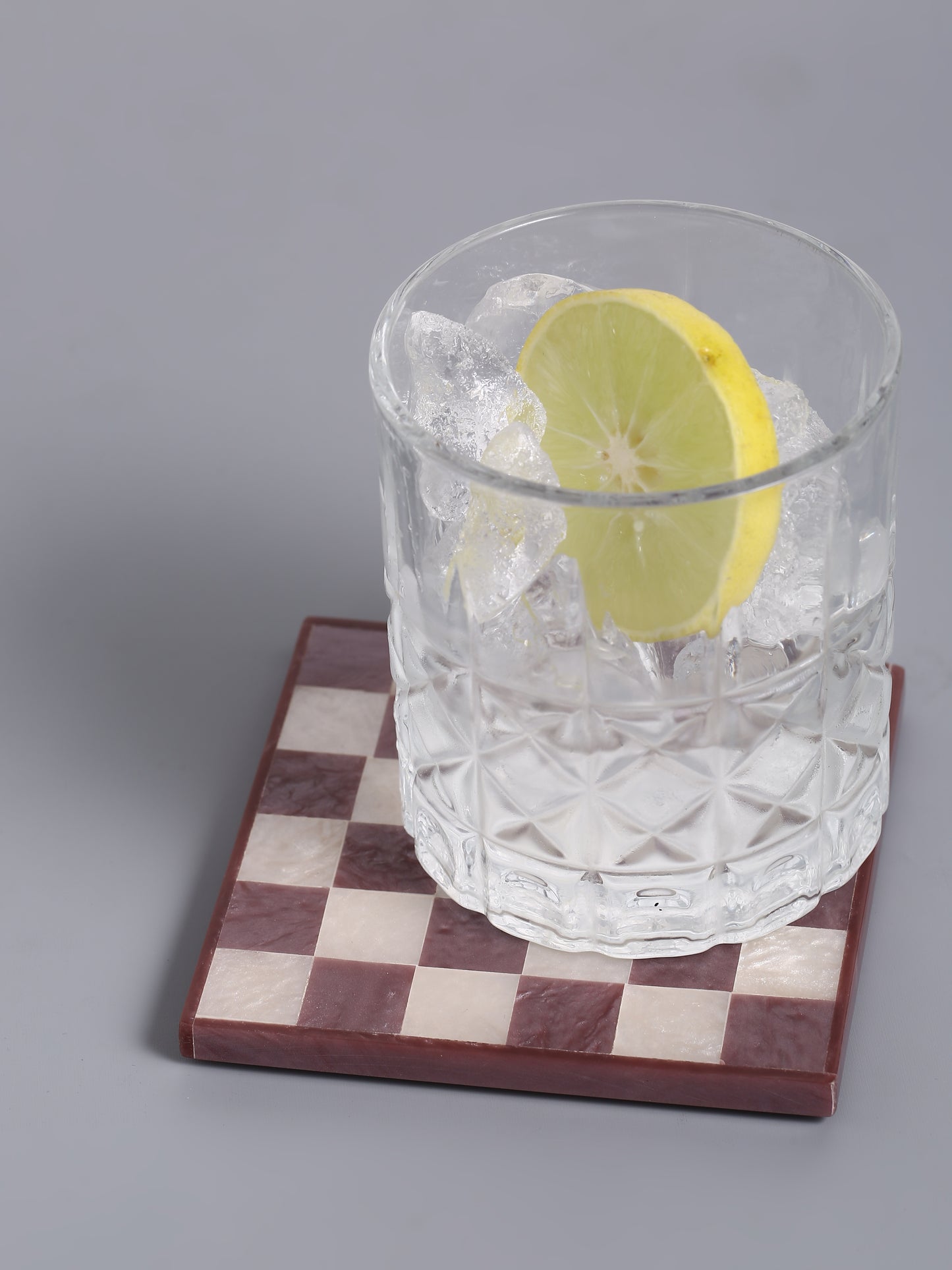 Wine Chequered Resin Coaster Set of 4